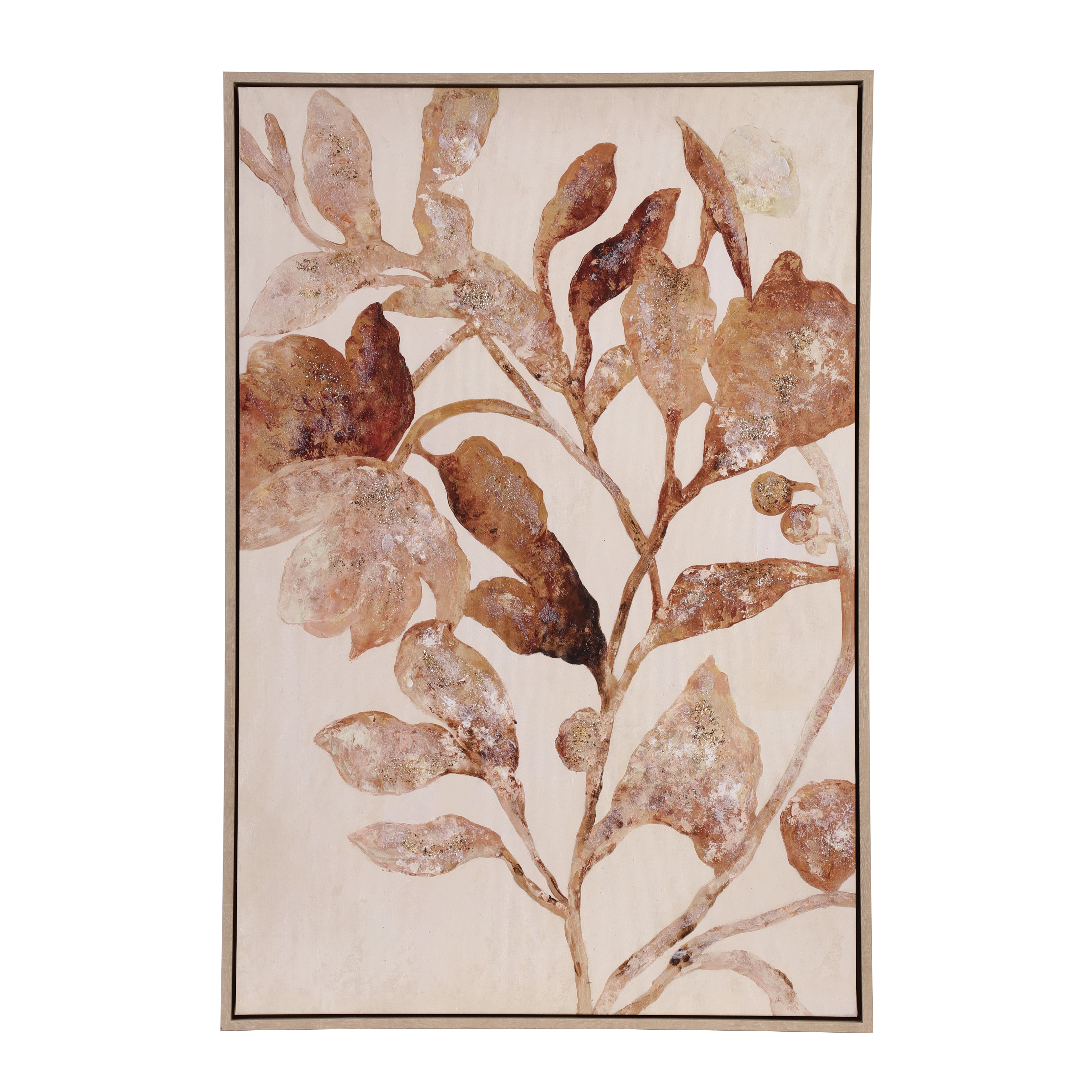 Botanical Foliage Canvas Art with Foil Accents
