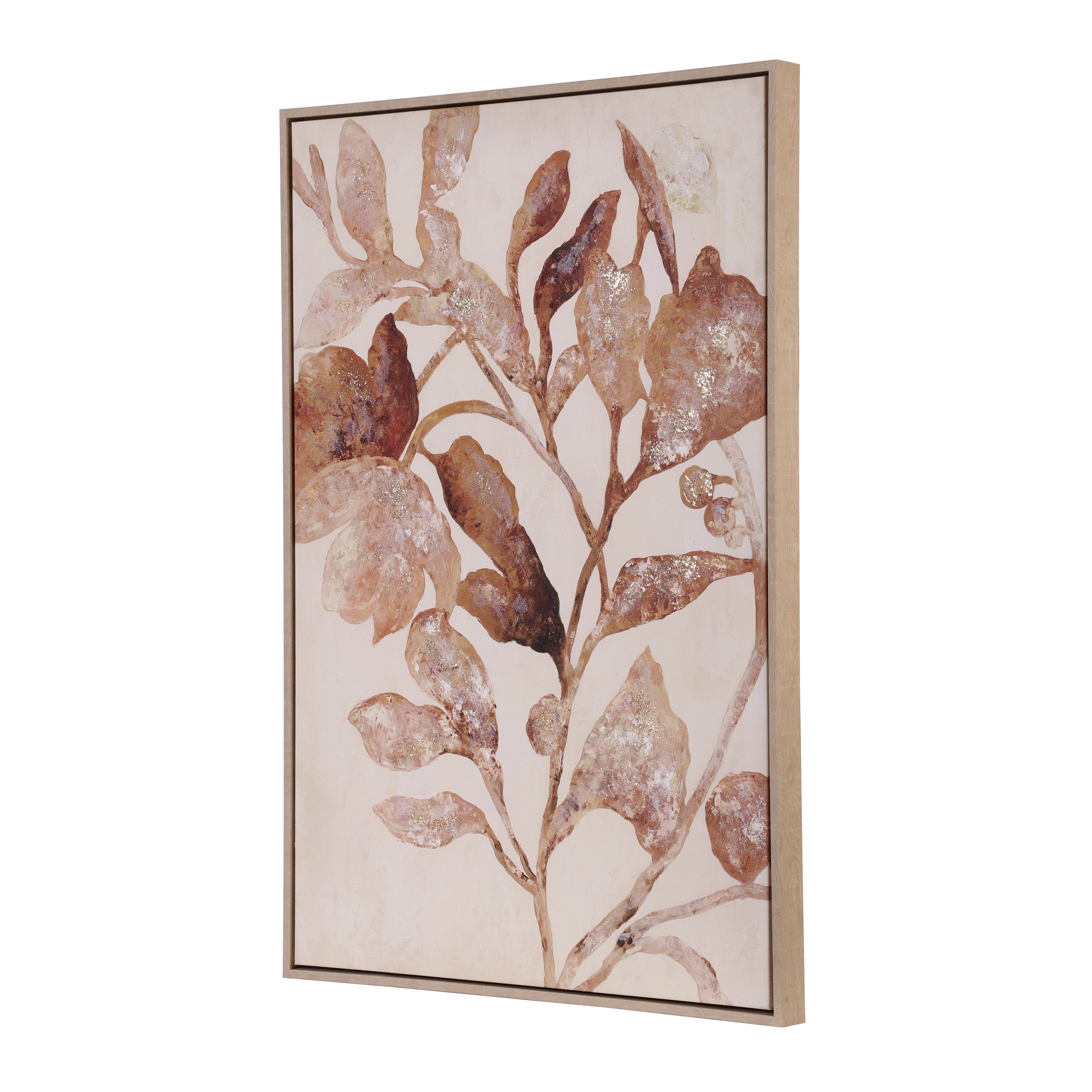 Botanical Foliage Canvas Art with Foil Accents