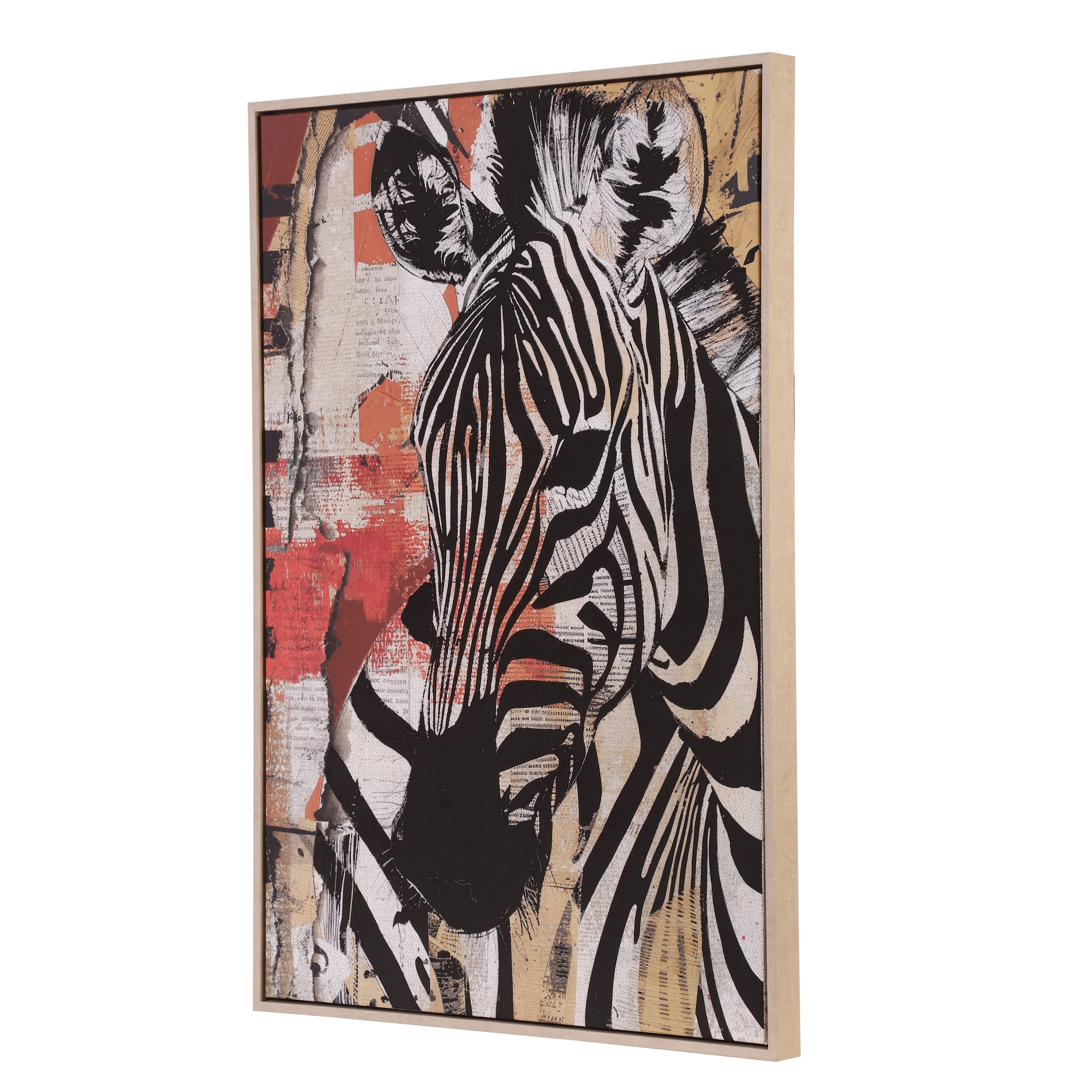 Zebra & Abstract Framed Canvas Art (Set of 2)