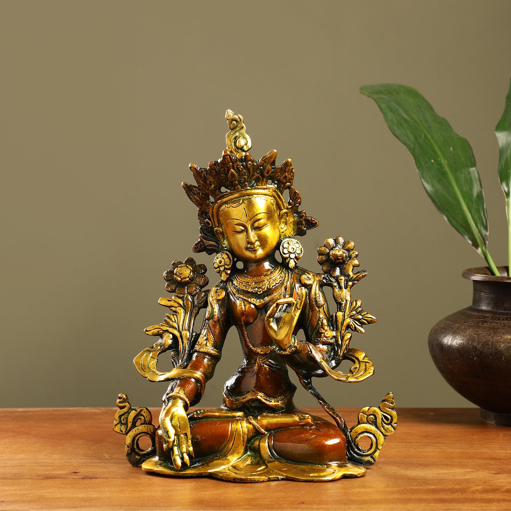 Brass White Tara Idol