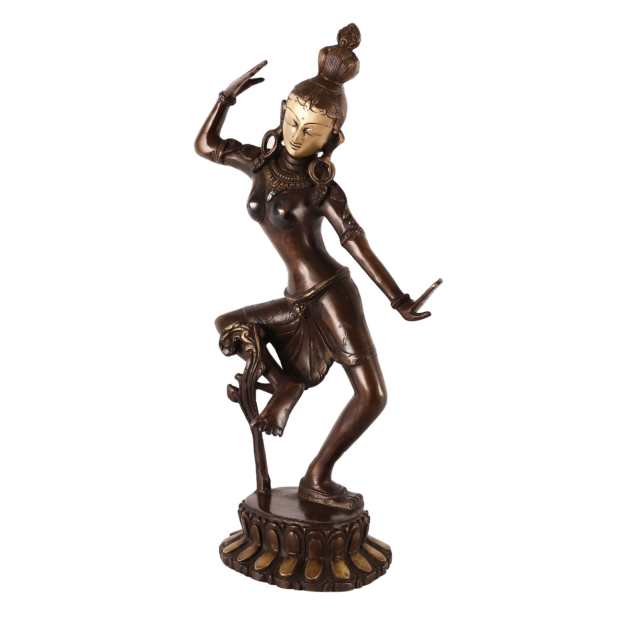 Brass Dancing Parvati Idol (Brown)
