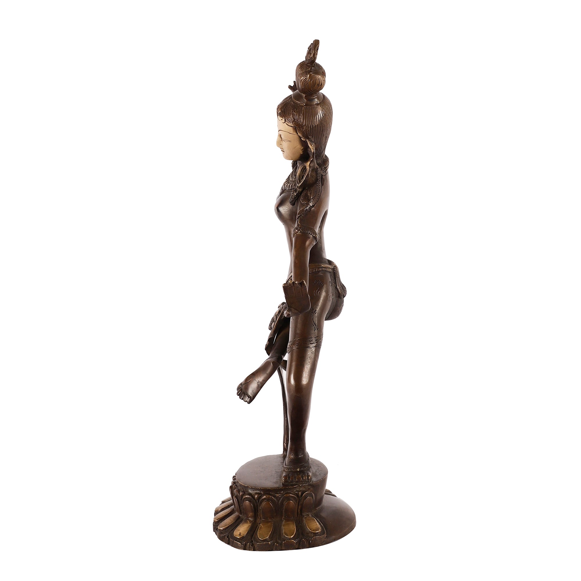 Brass Dancing Parvati Idol (Brown)