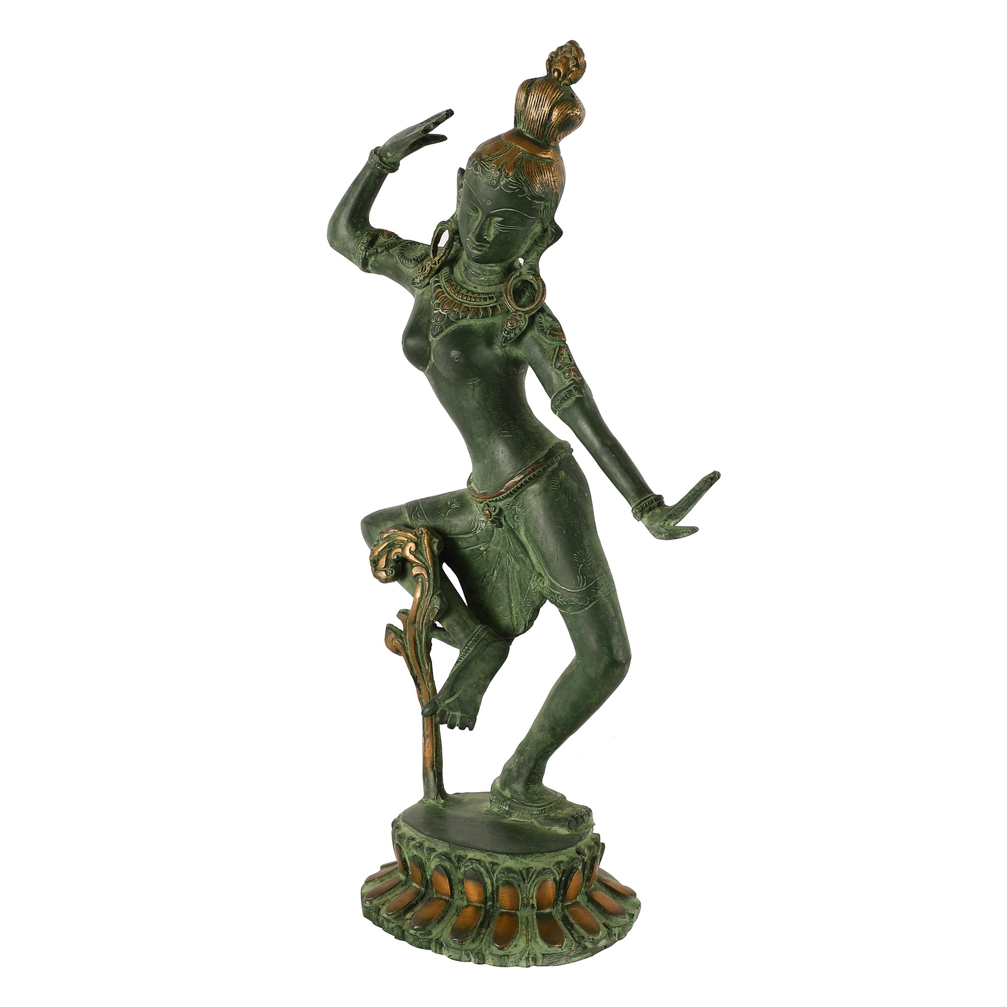 Brass Dancing Parvati Idol (Green)