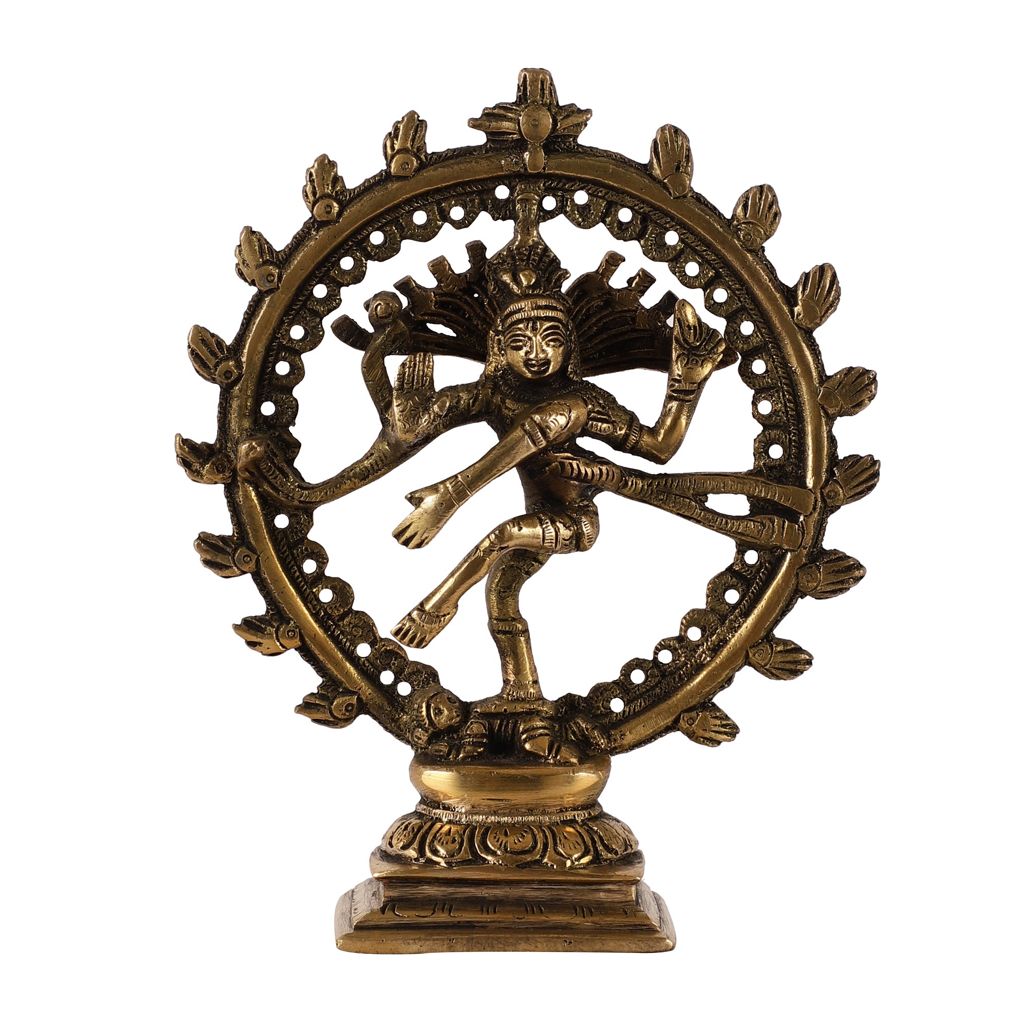 Handcrafted Brass Natraj (Antique Gold)