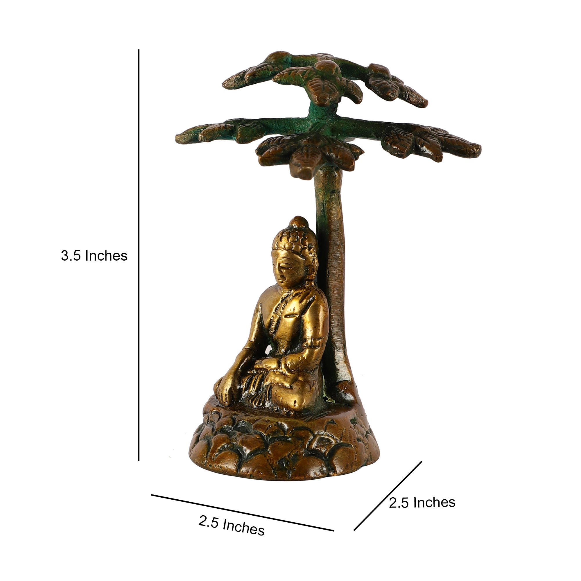 Brass Buddha Bodhi Tree (Brown/Green)