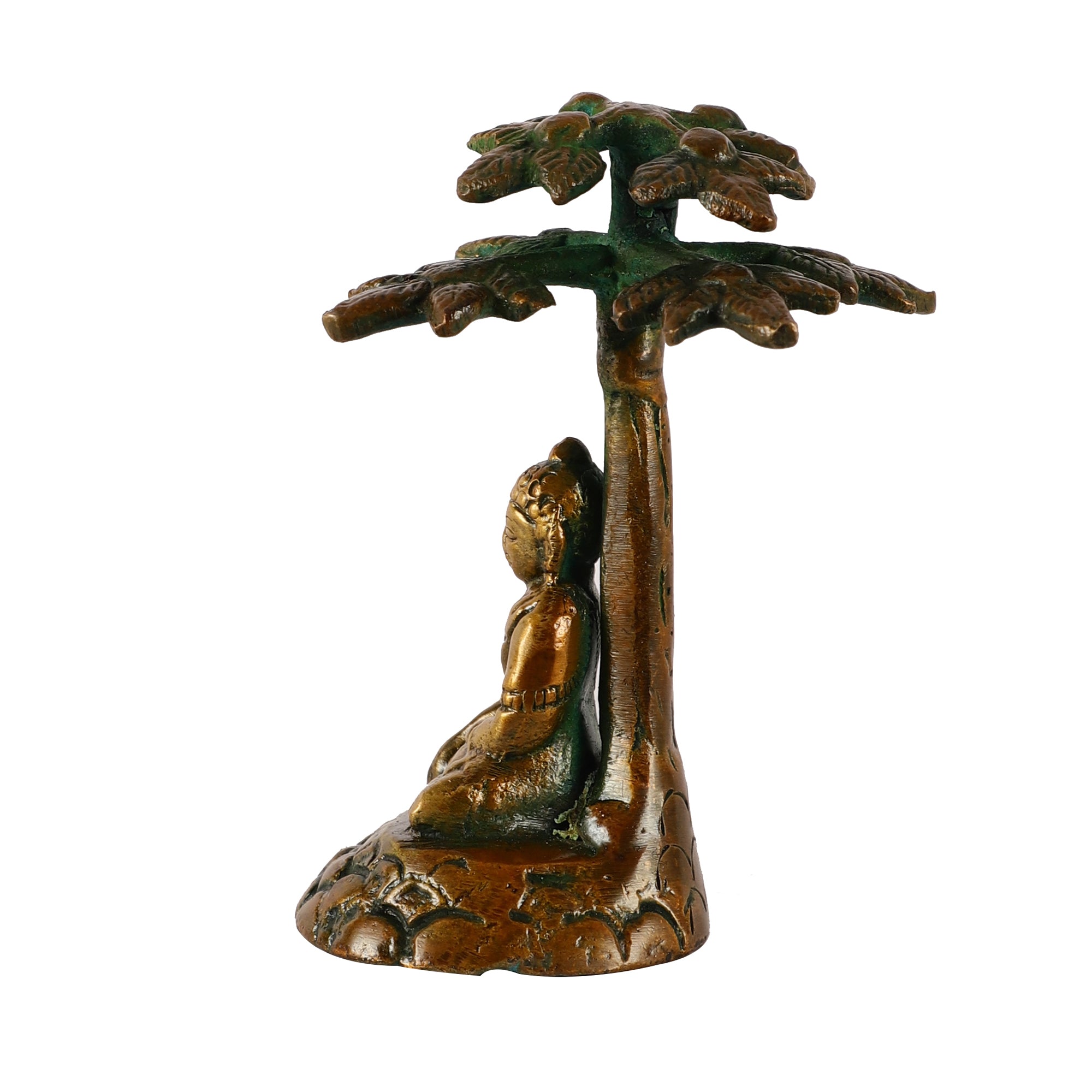 Brass Buddha Bodhi Tree (Brown/Green)