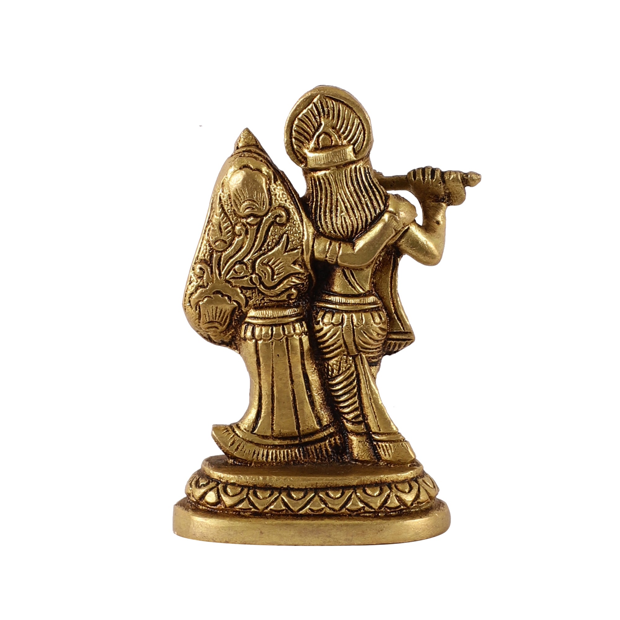 Radha-Krishna Brass Idol (Gold Finish)