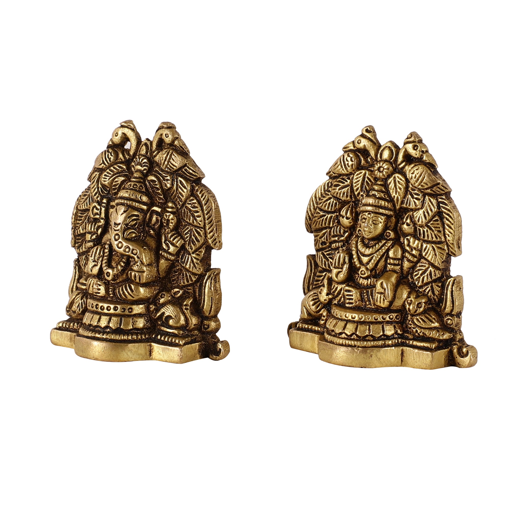 Brass Ganesh Lakshmi Idols (set of 2)