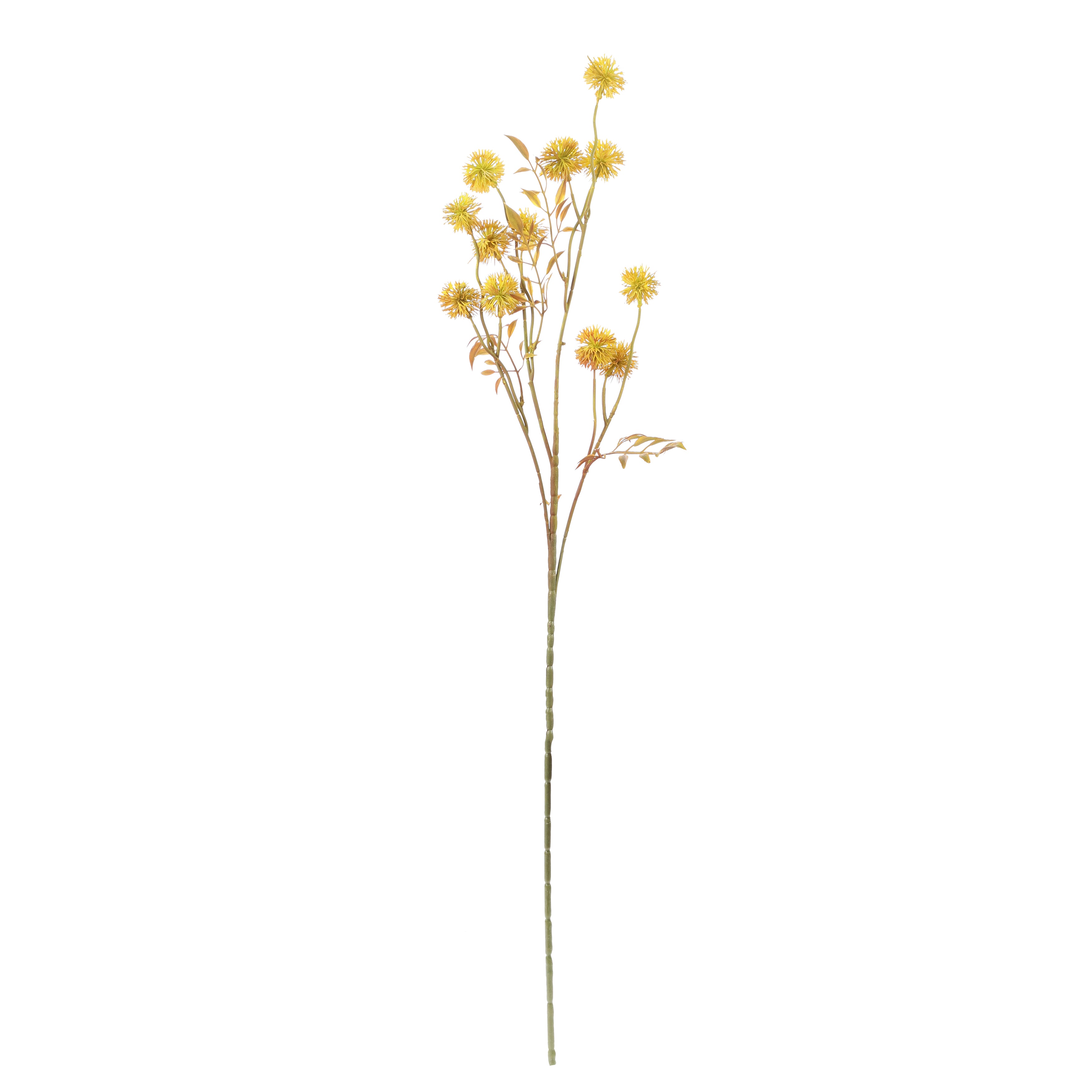 Faux Yellow Globe Thistle Stem (Single)