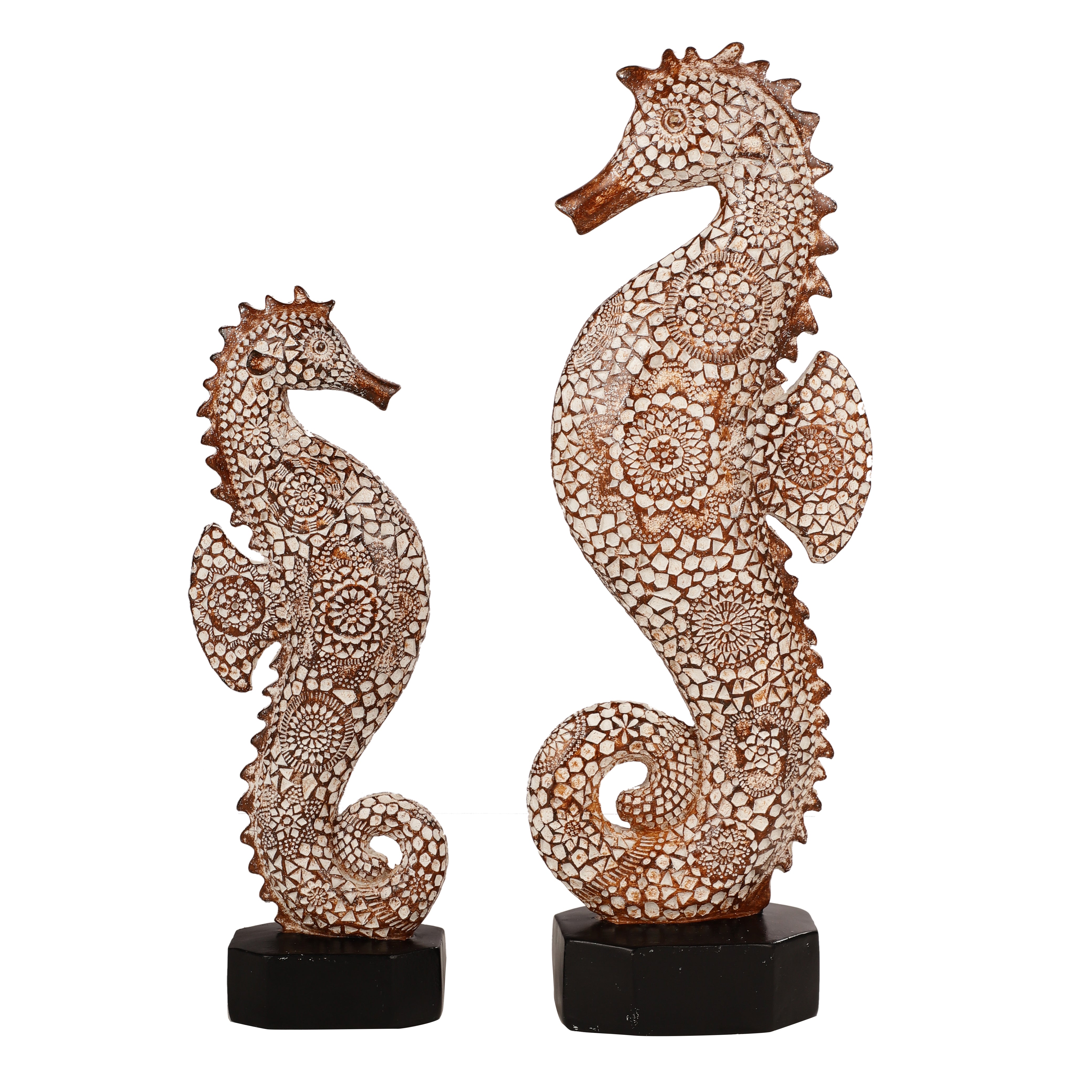 Elegant Seahorse Duo Statues (Set of 2)