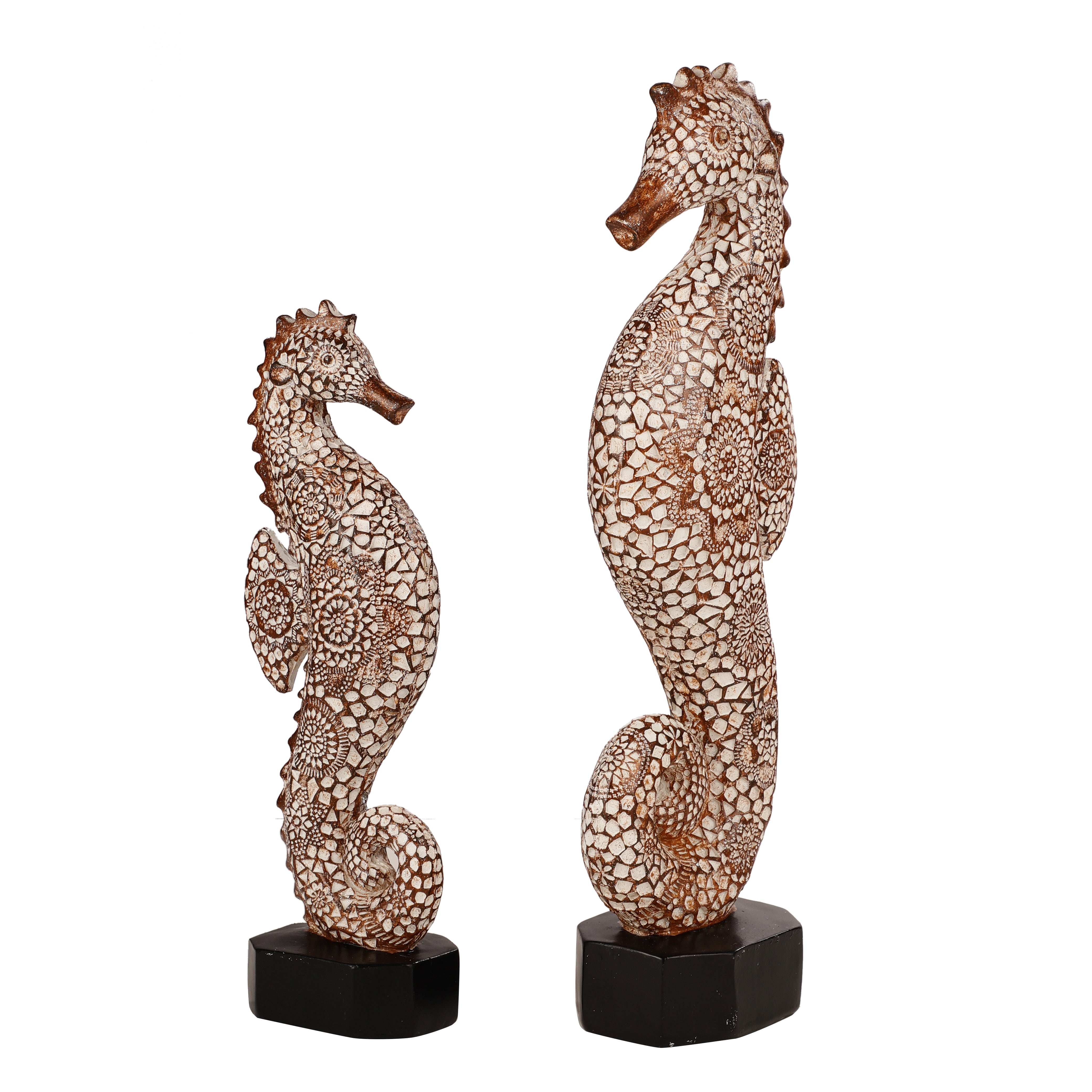 Elegant Seahorse Duo Statues (Set of 2)