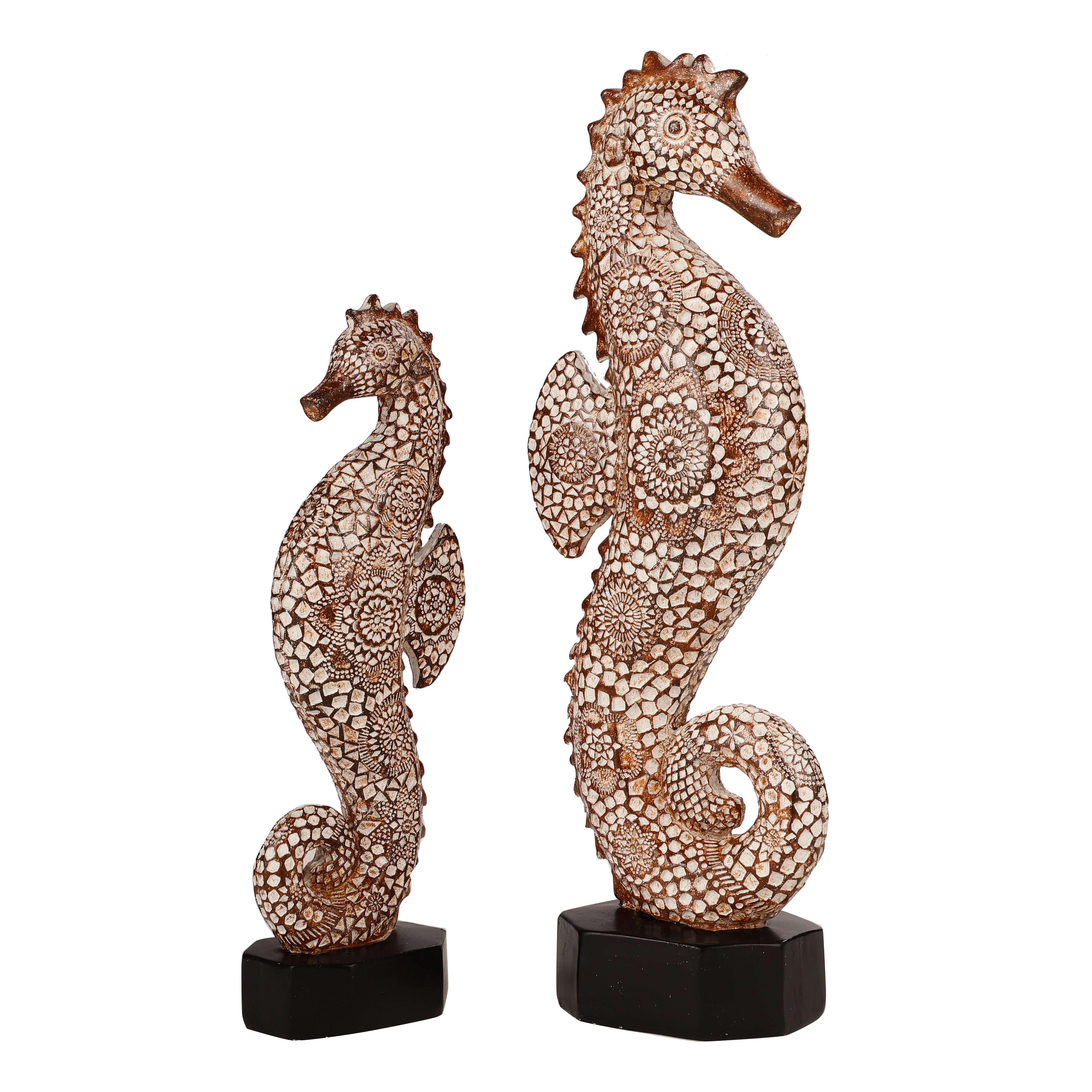 Elegant Seahorse Duo Statues (Set of 2)
