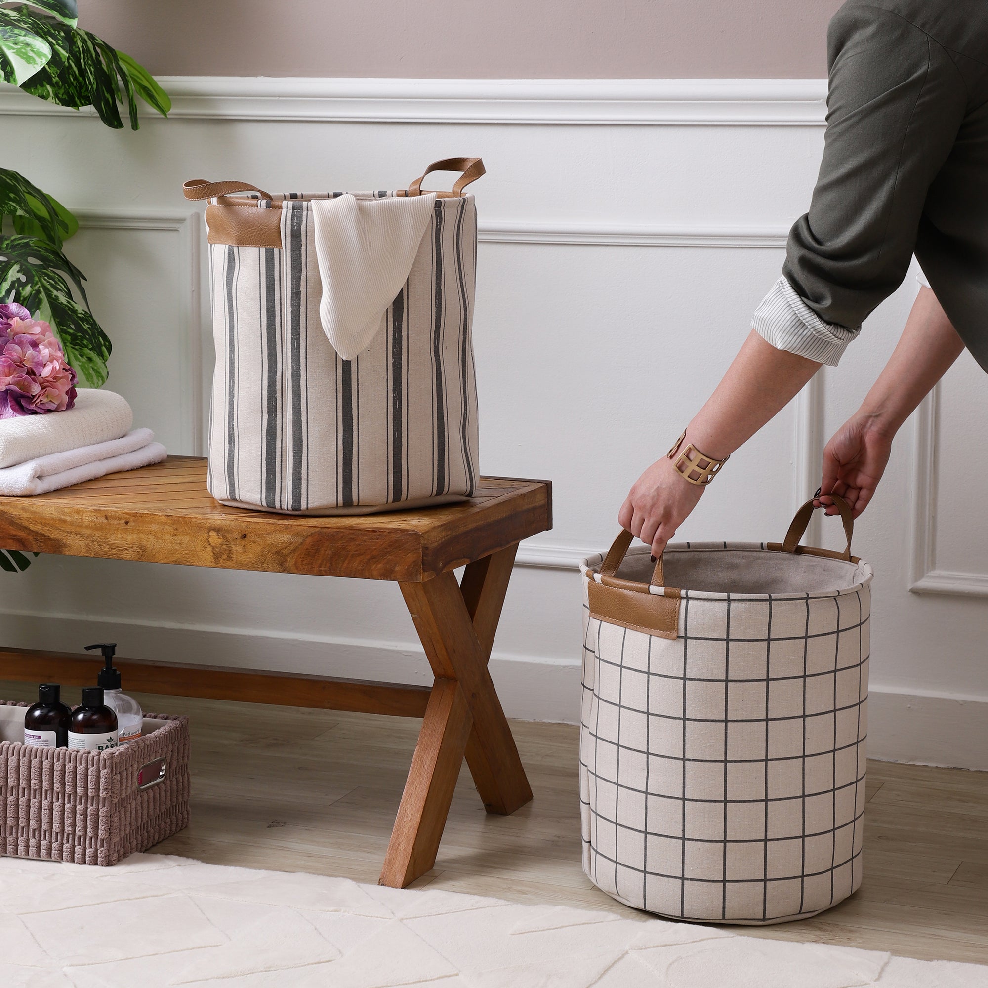 Loom & Leather Laundry Basket (Single)