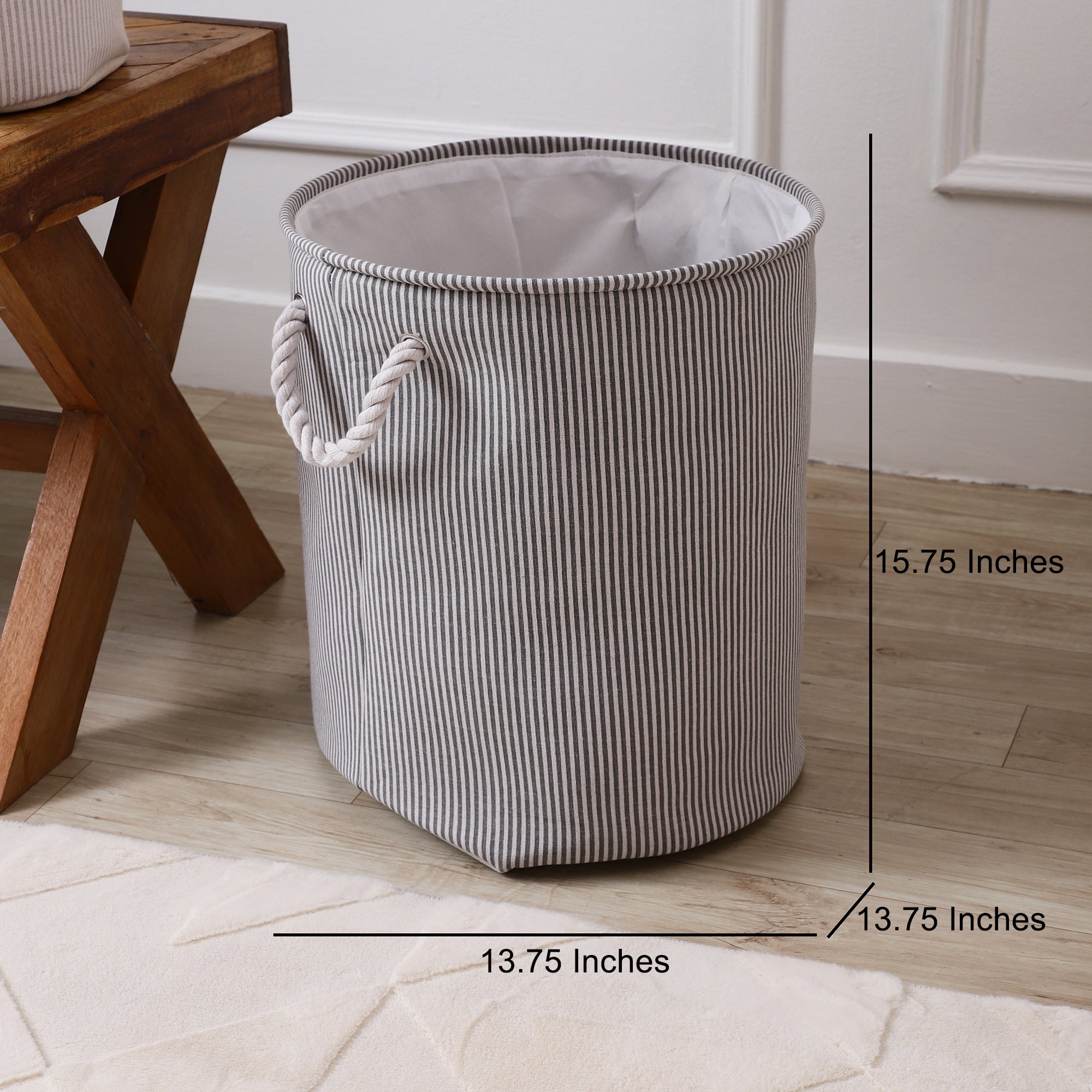 Cottage Stripe Laundry Basket (Single)