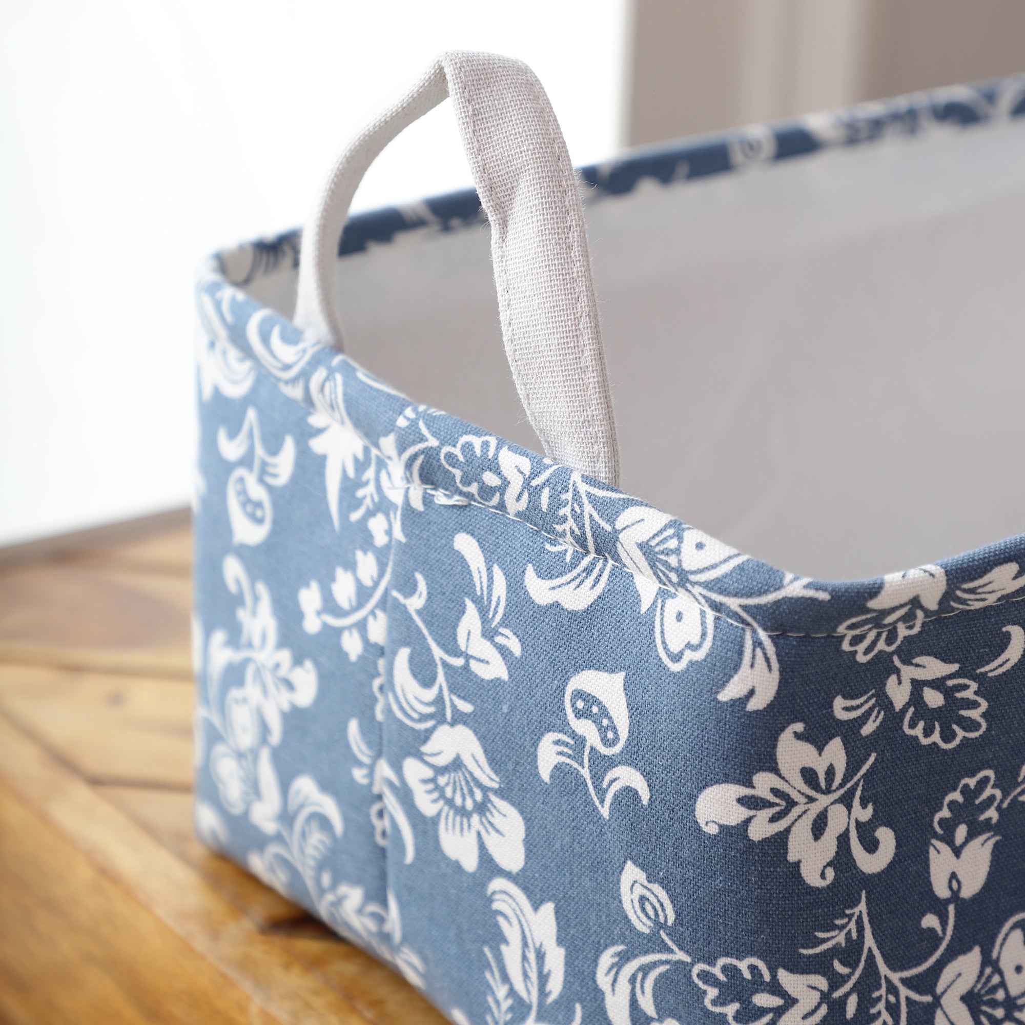 Floral Blue Storage Bins (Set of 3)