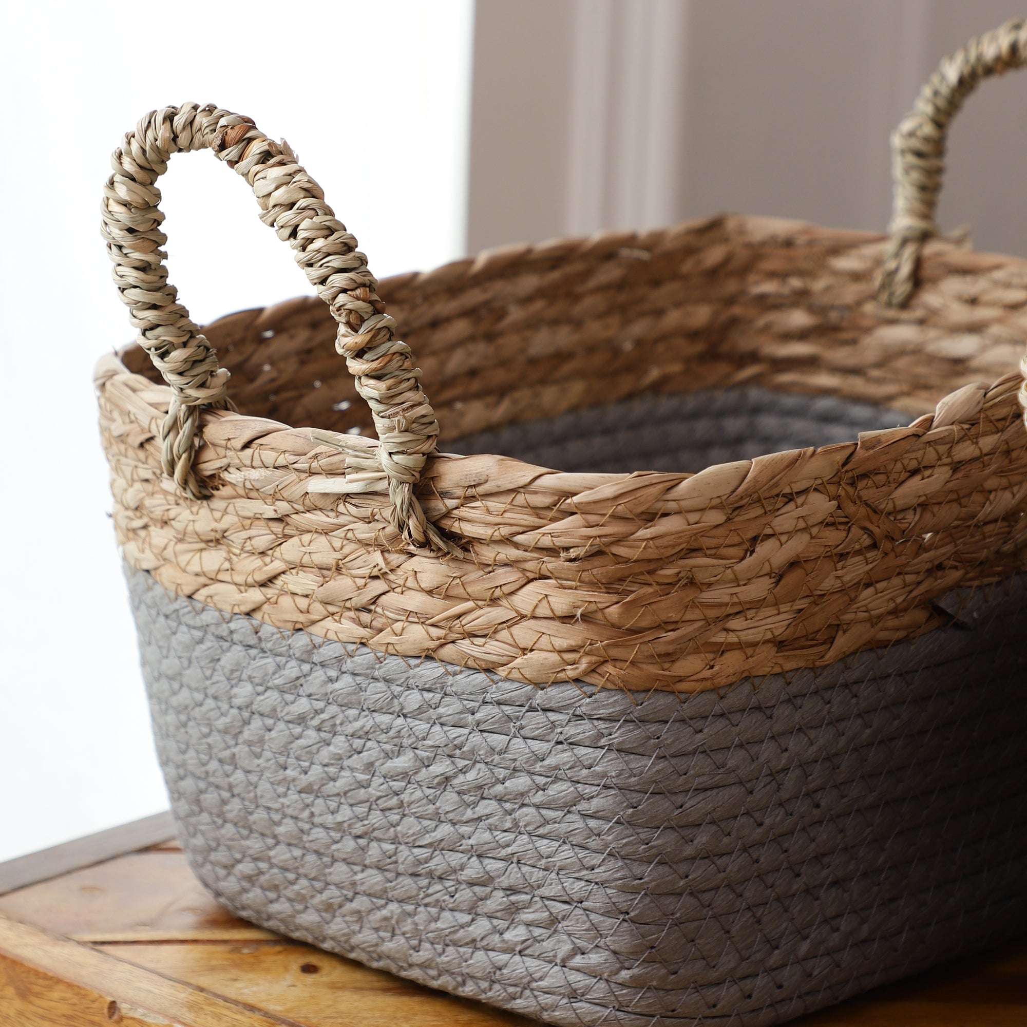 Coastal Braids Storage Bins - Grey (Set of 3)