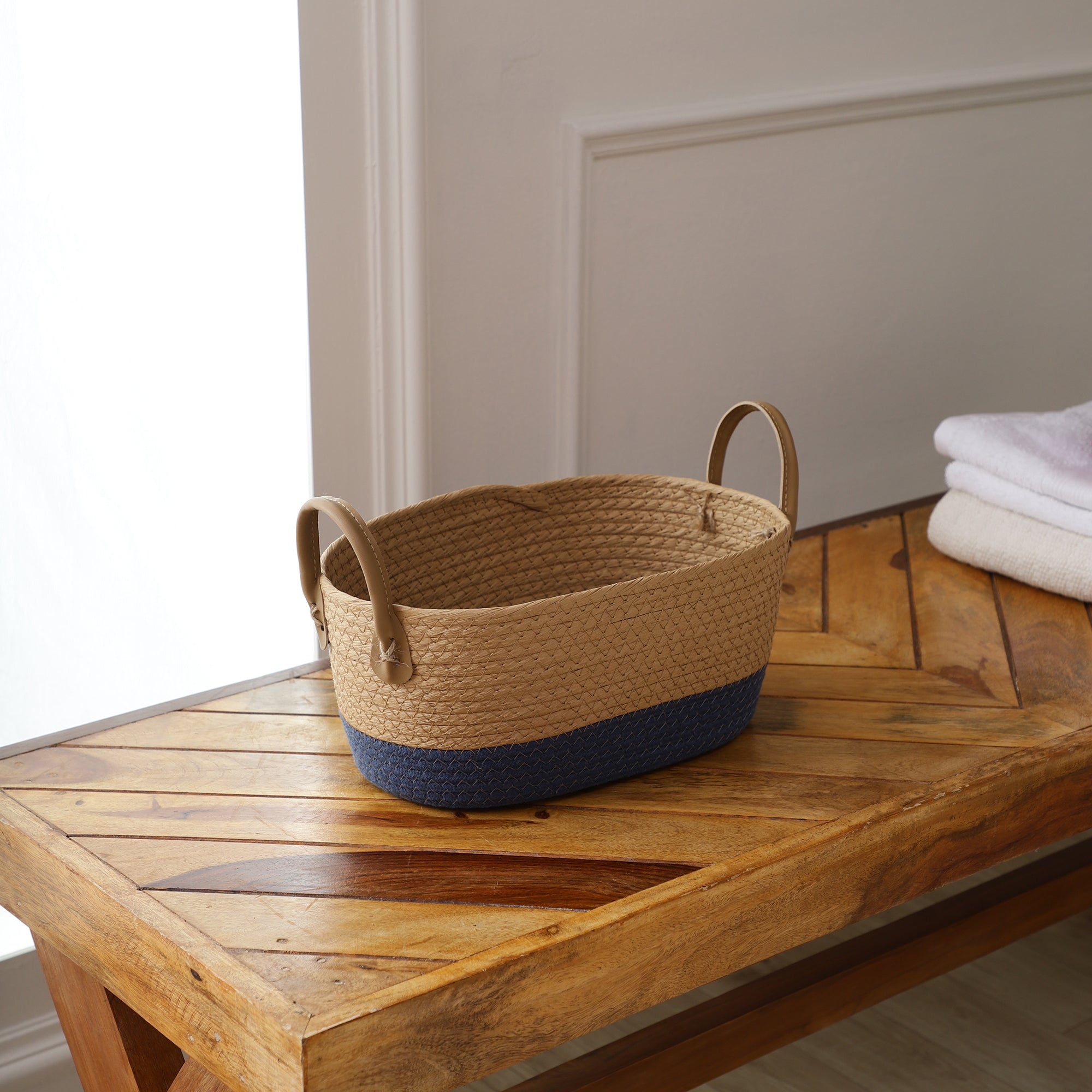 Indigo Soaked Jute Baskets (Set of 3)