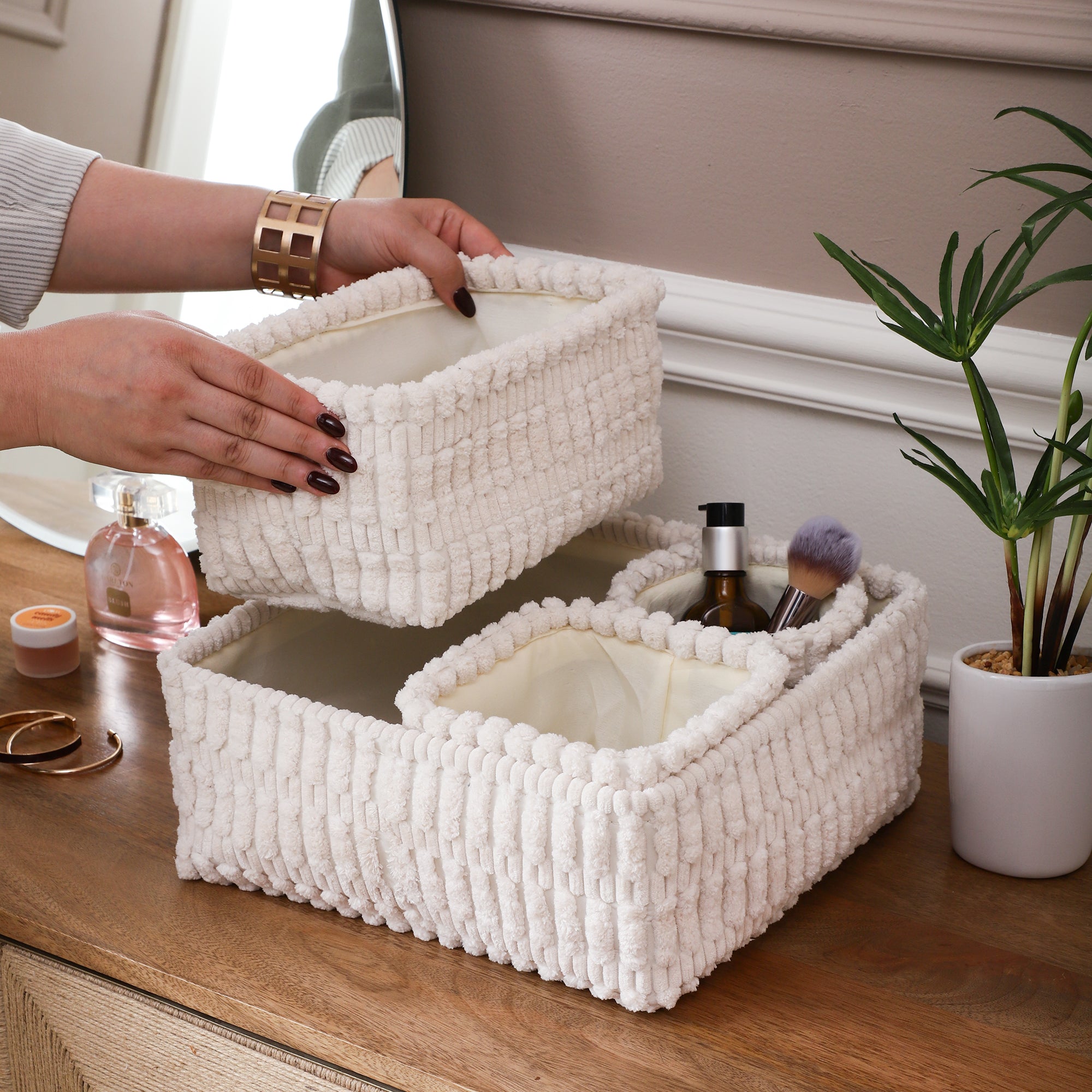 HushNest Quartet Storage Bins - White (Set of 4)