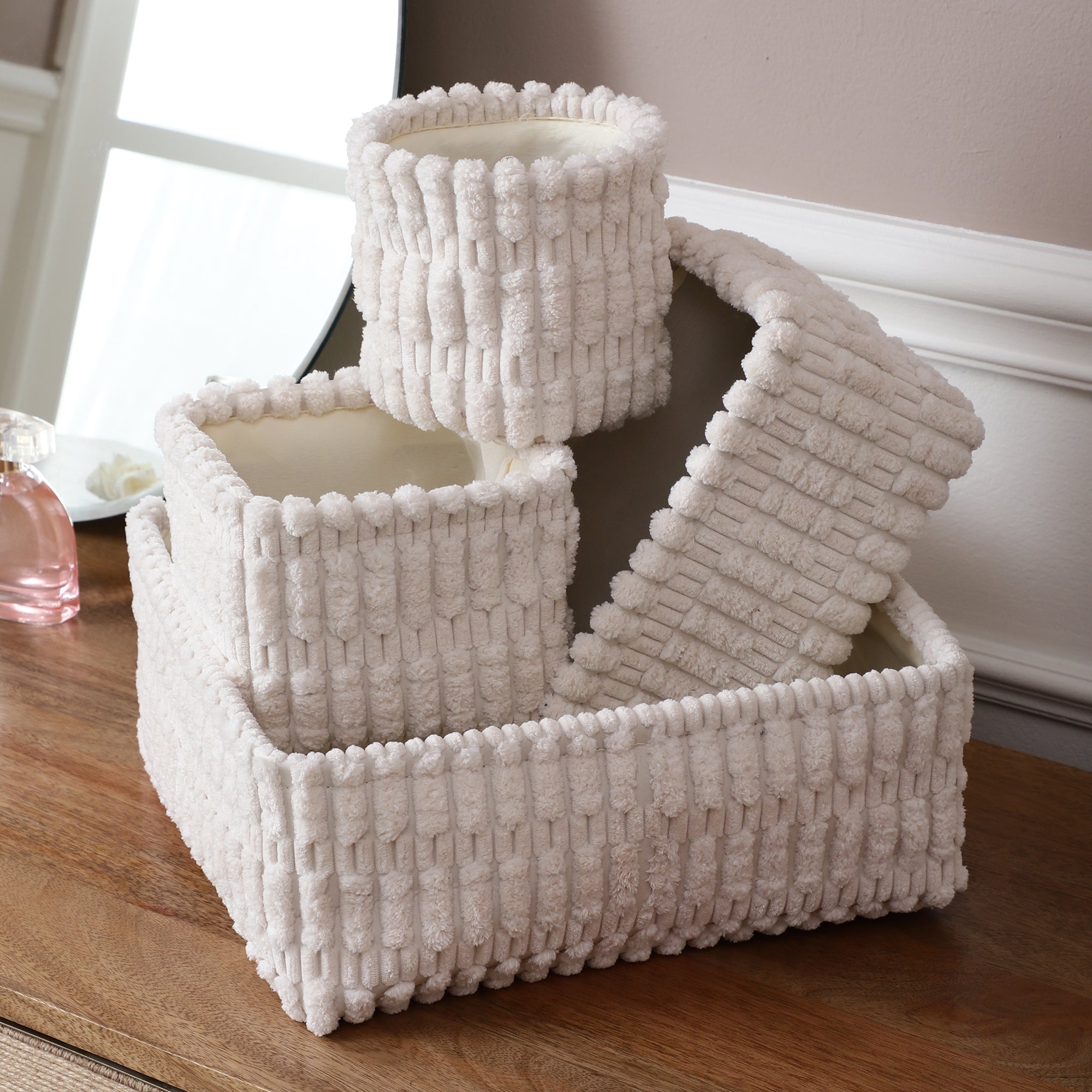 HushNest Quartet Storage Bins - White (Set of 4)