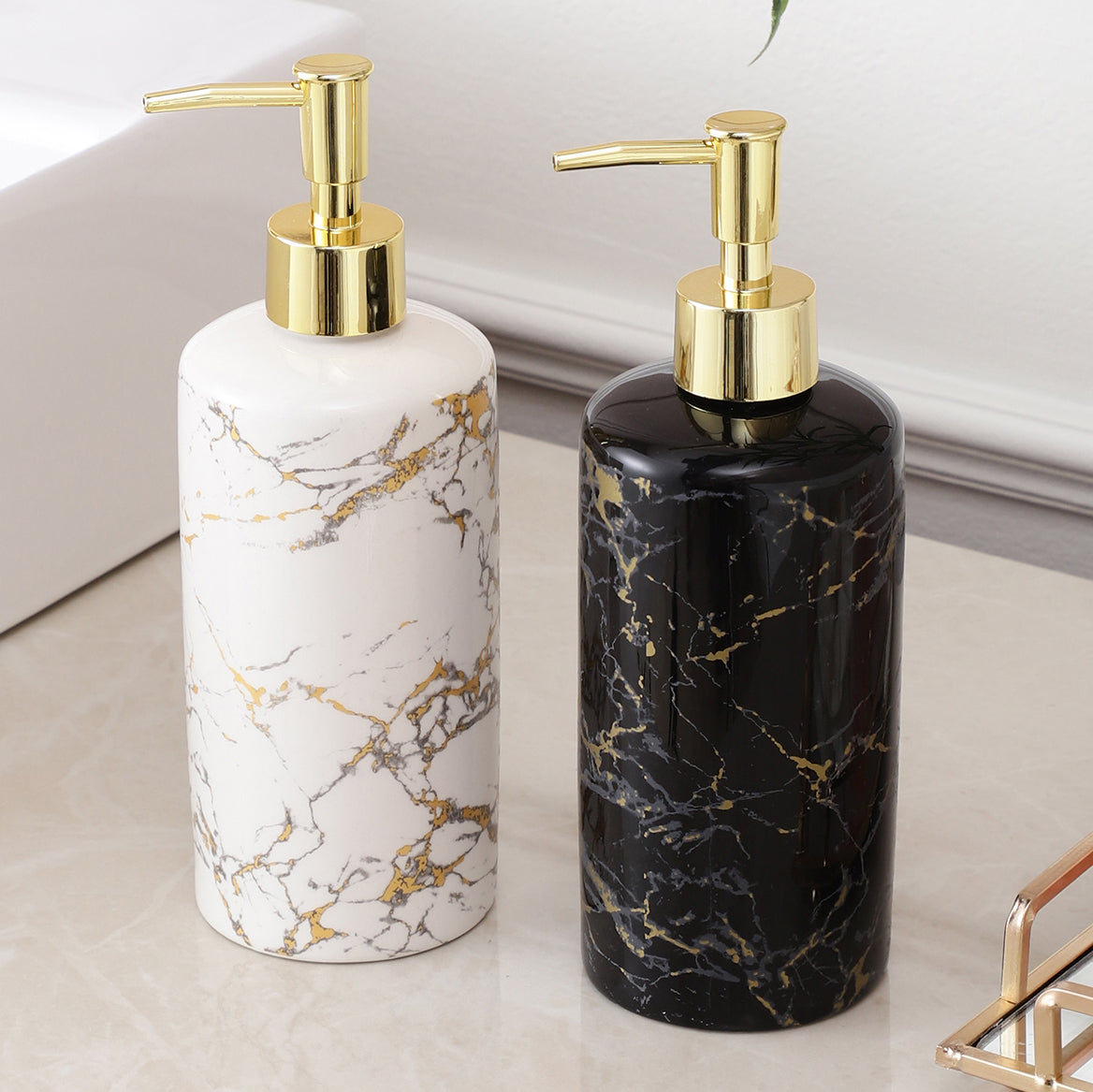 Tall Marble Pattern Soap/Lotion Dispenser (Single)