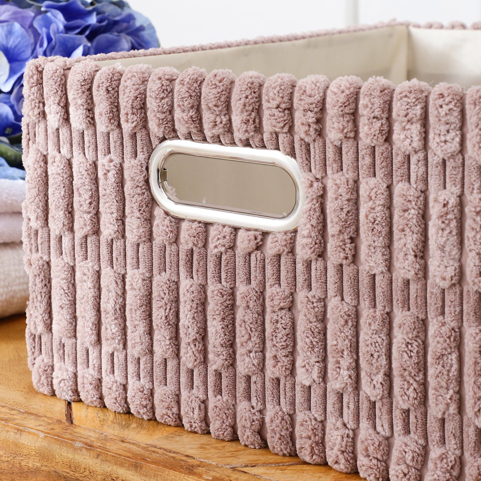 LuxeLoom Brown – Suede Storage Box (Set of 3)