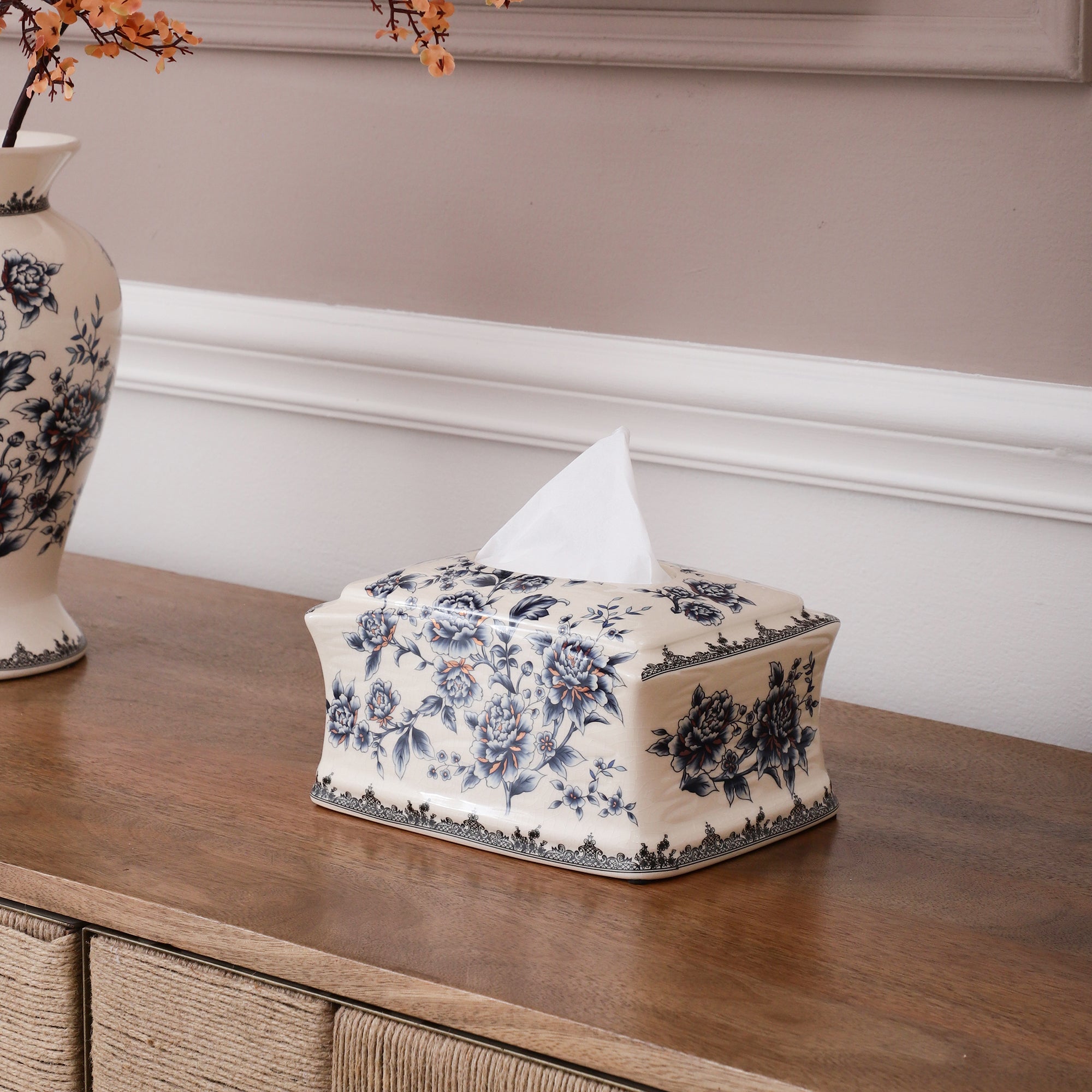 Blue Regal Ceramic Tissue Box