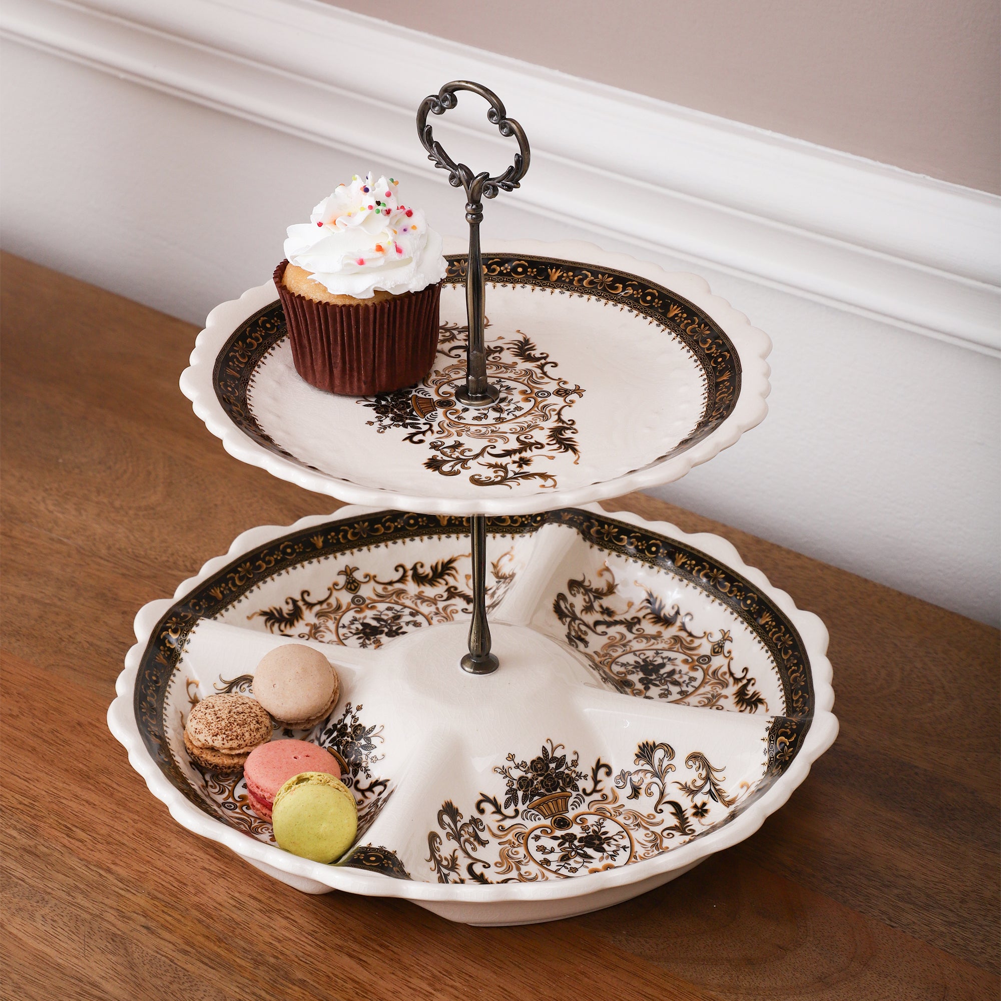 Grandiose Two-Tier Snack Plate