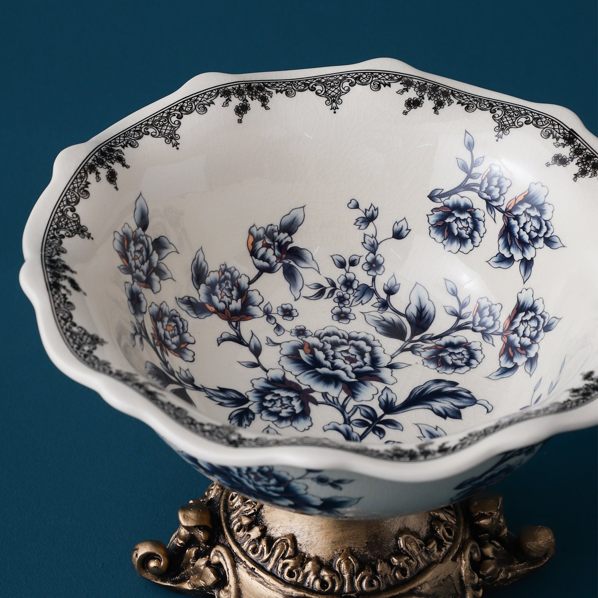 Blue Ceramic Bowl with Base