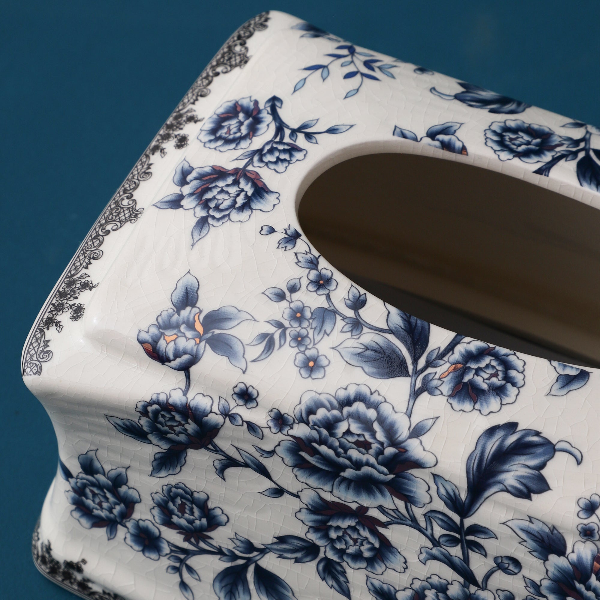 Blue Regal Ceramic Tissue Box