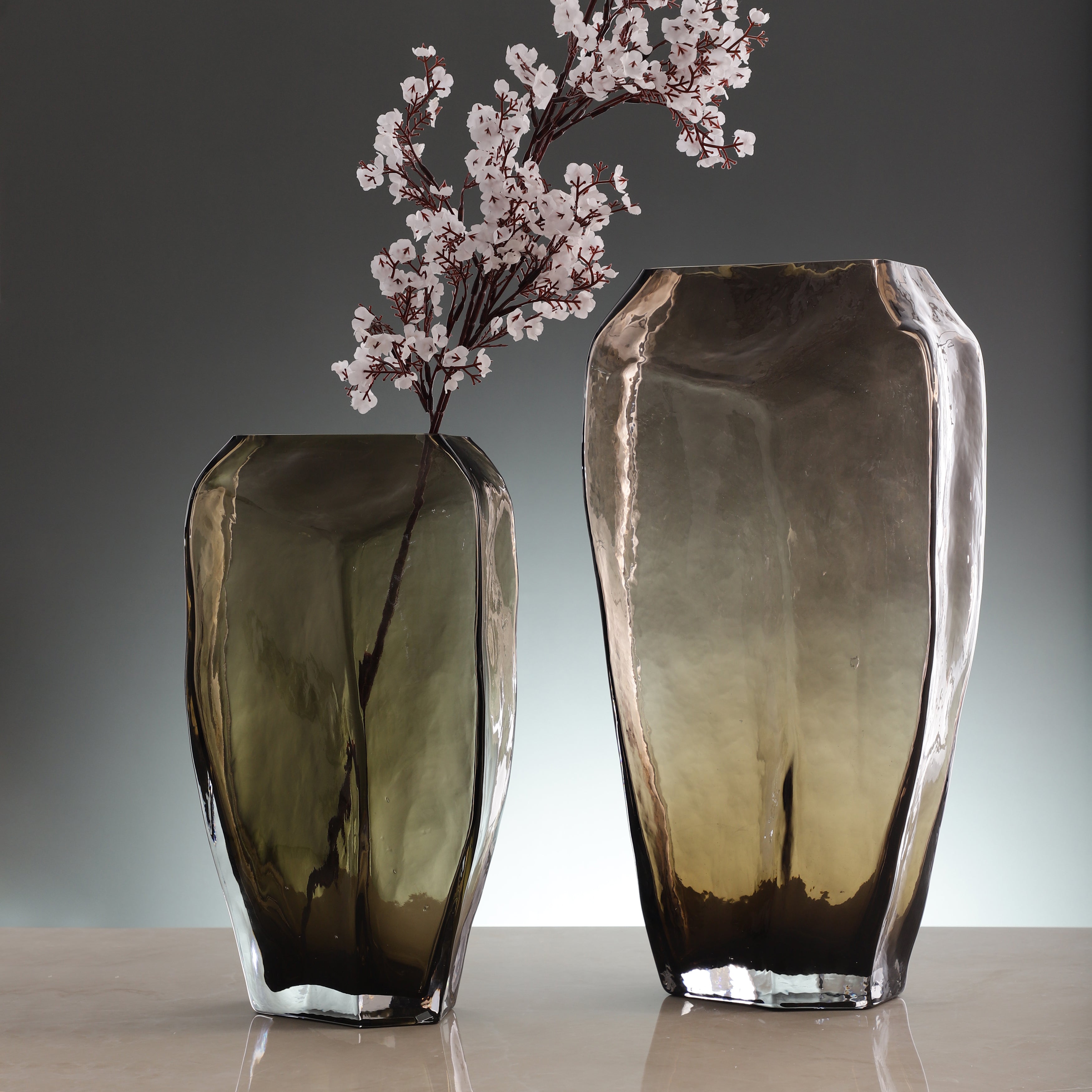 Rocky Sculpted Glass Vase (Single)