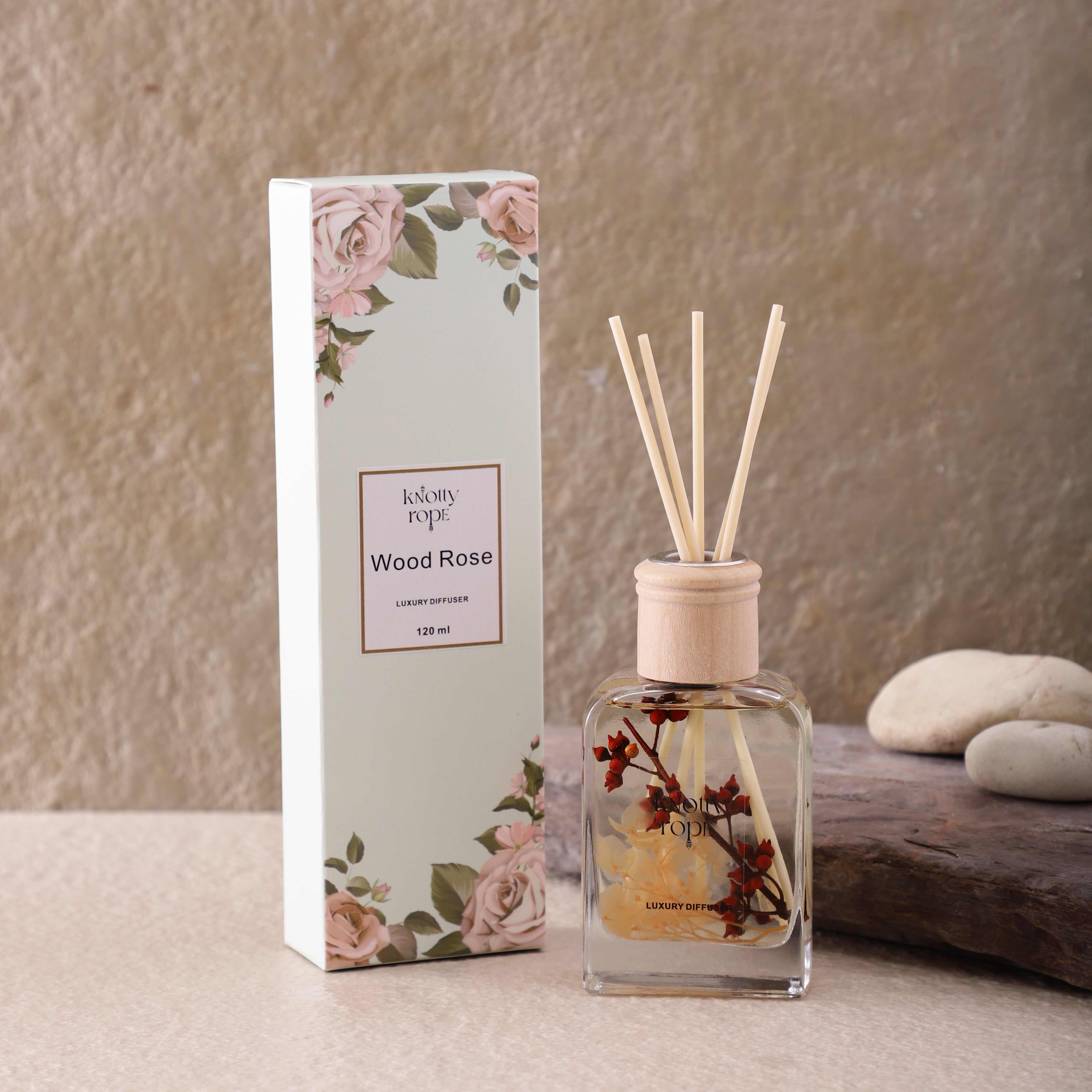 Wood Rose Luxury Reed Diffuser