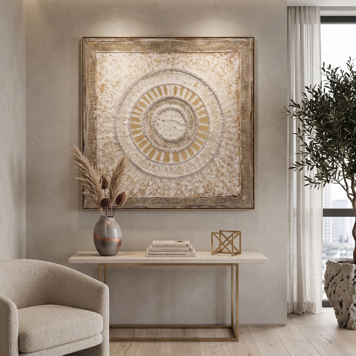 Mandala Relic Gilded Canvas