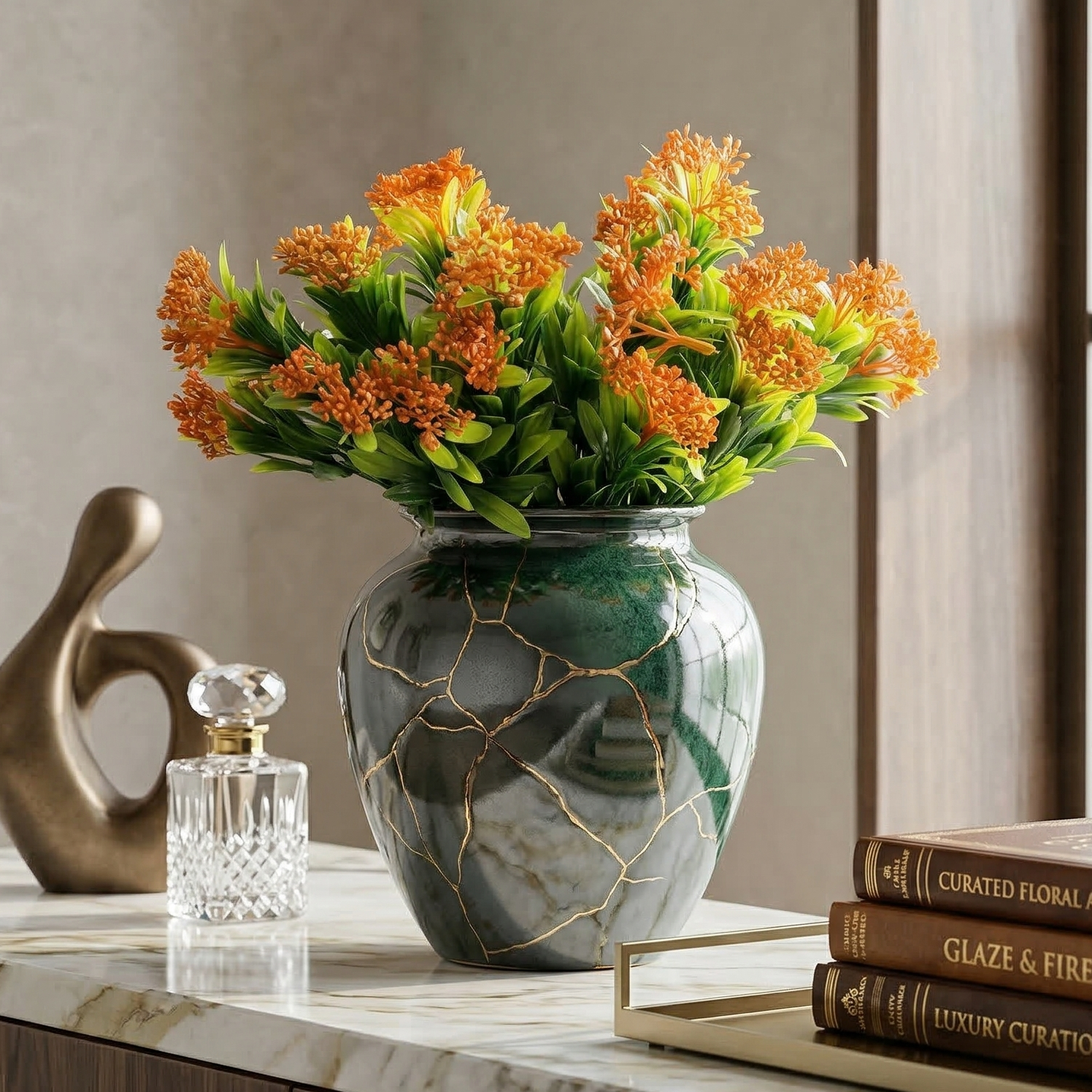 Orange Ixora Flower Bunch (Single)
