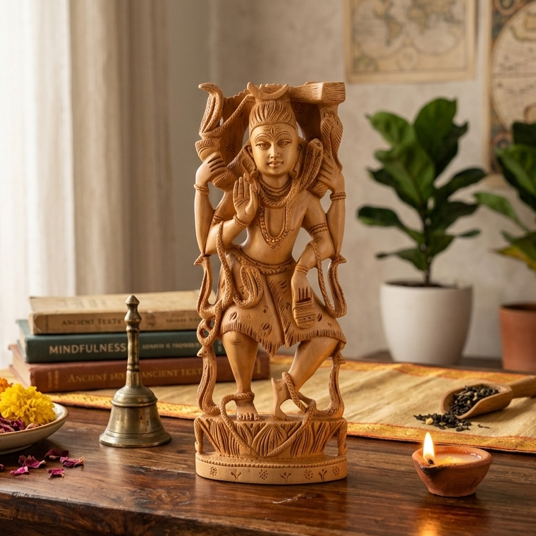 Shiv Wooden Carved Statue