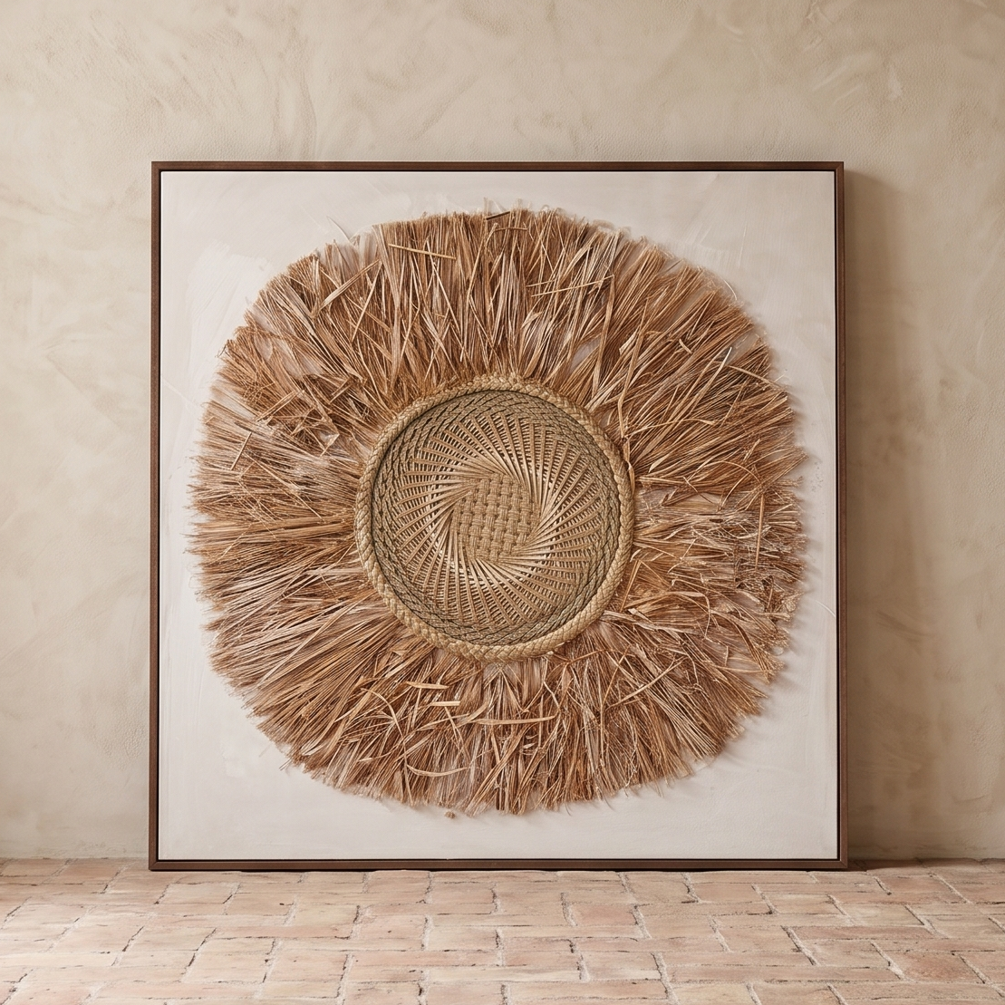 Solstice Halo Straw Sunburst Canvas
