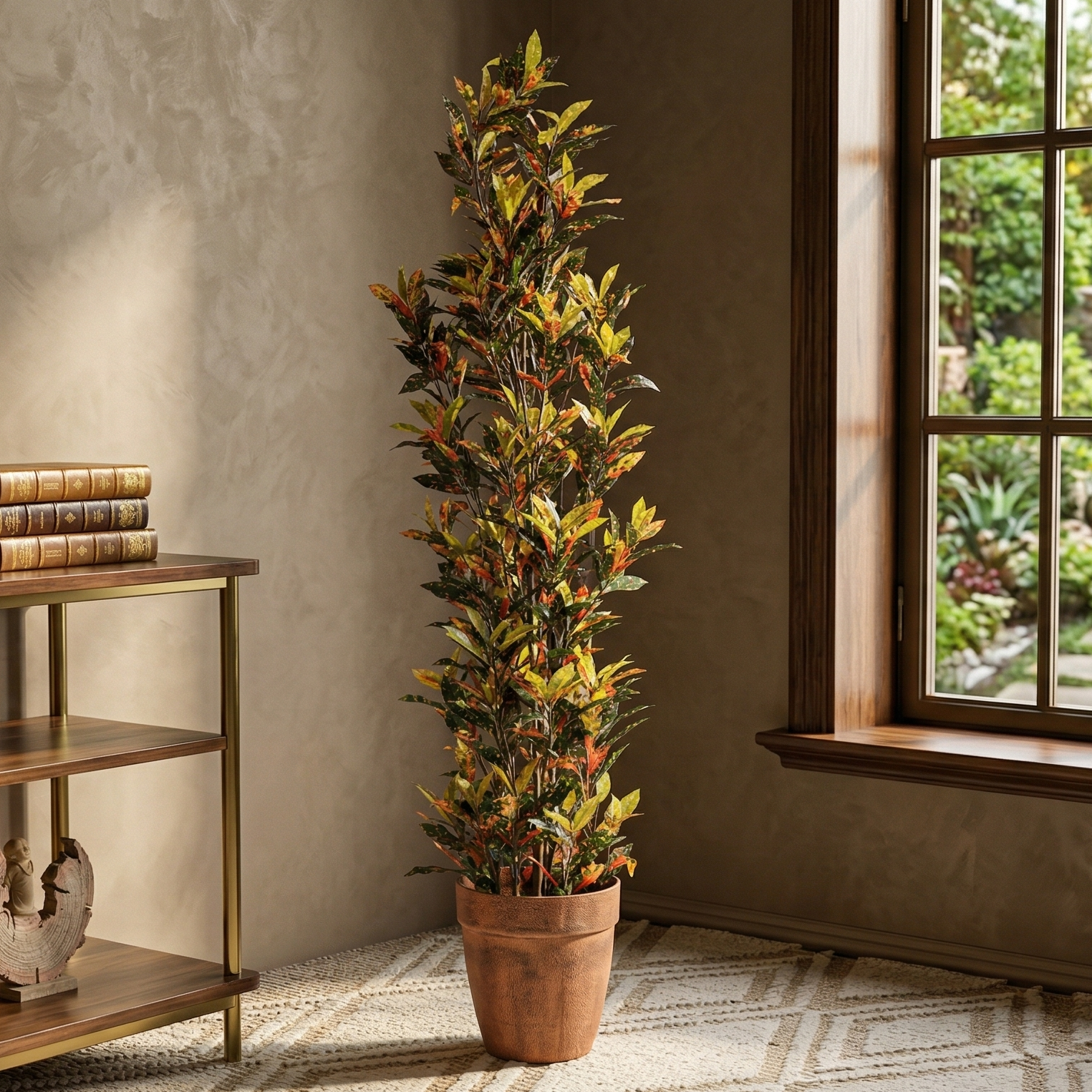 Spotted Croton Faux Plant