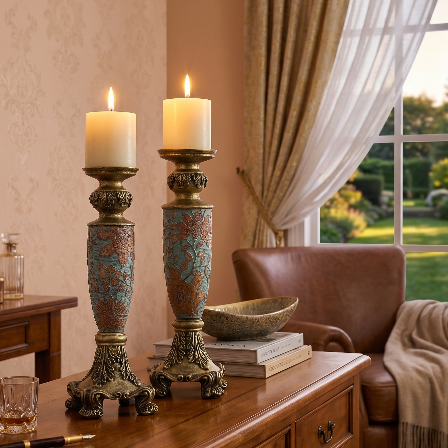 Tuscan Blue Candle Stand (Single)