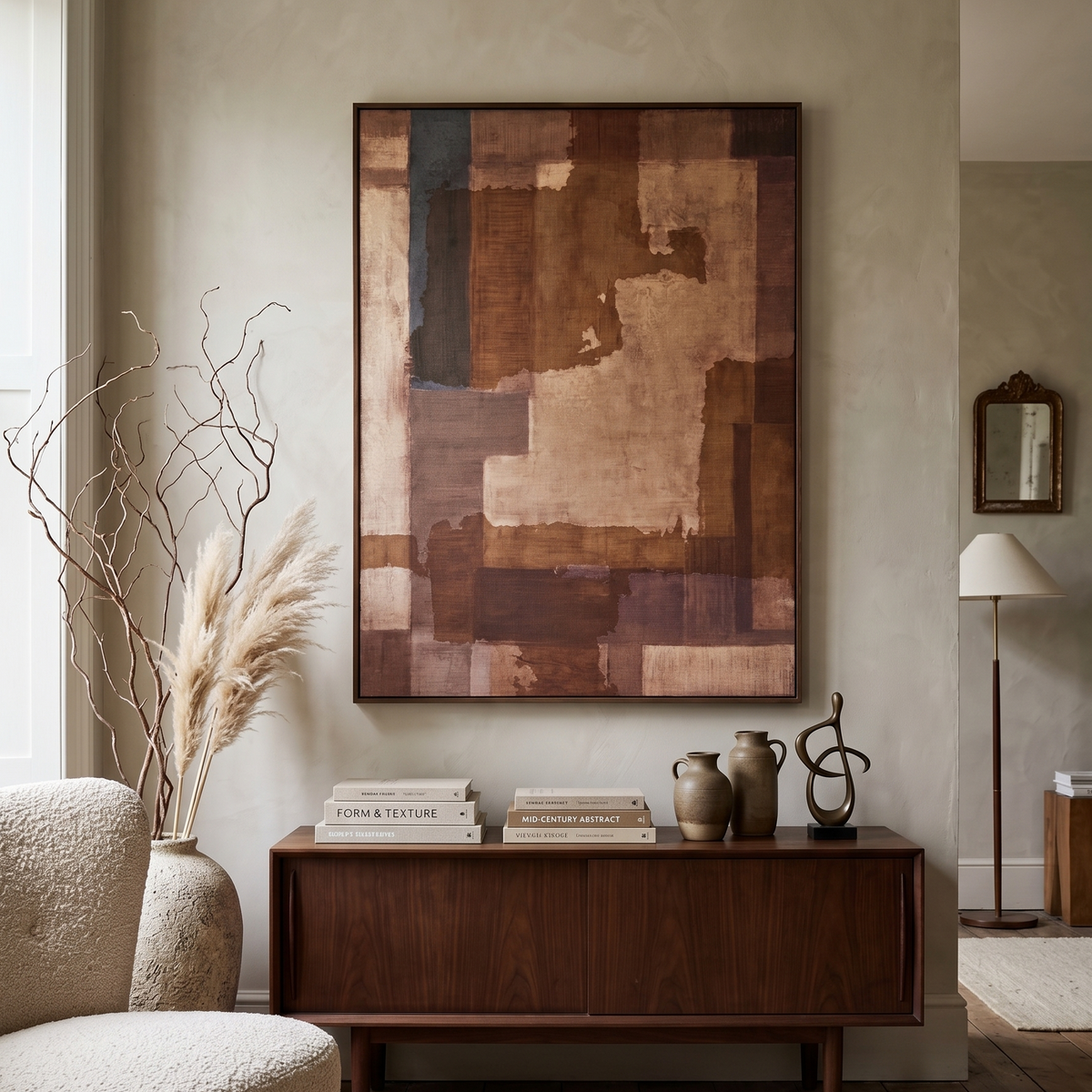 Umber Patchwork Linen Canvas
