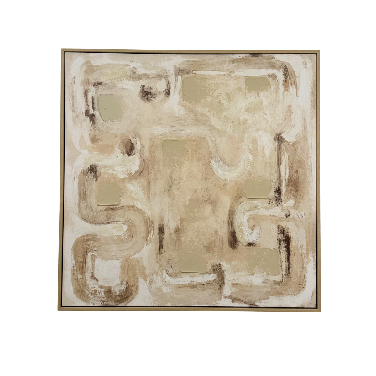 Ivory Labyrinth Textured Canvas