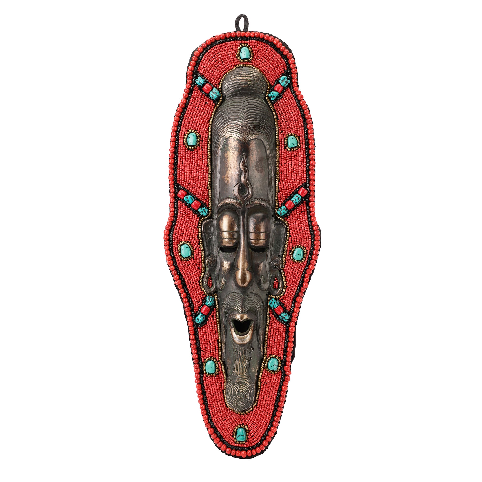 African Tribe Beads & Metal Wall Art (Single)