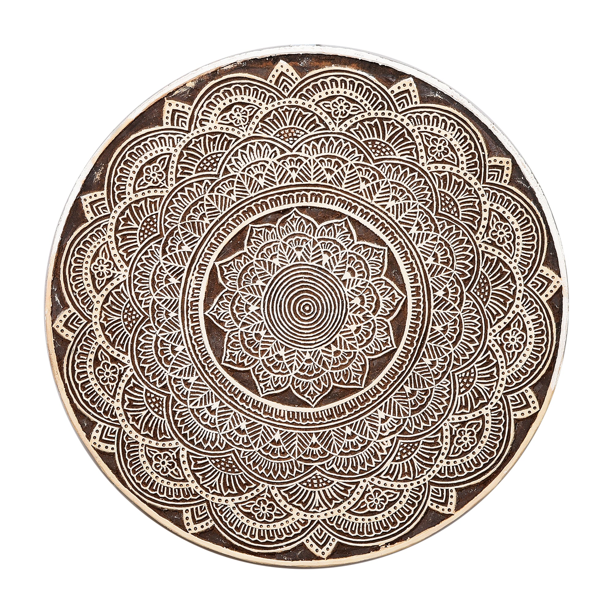 Mandala Motif - Handcarved Wood Wall Hanging