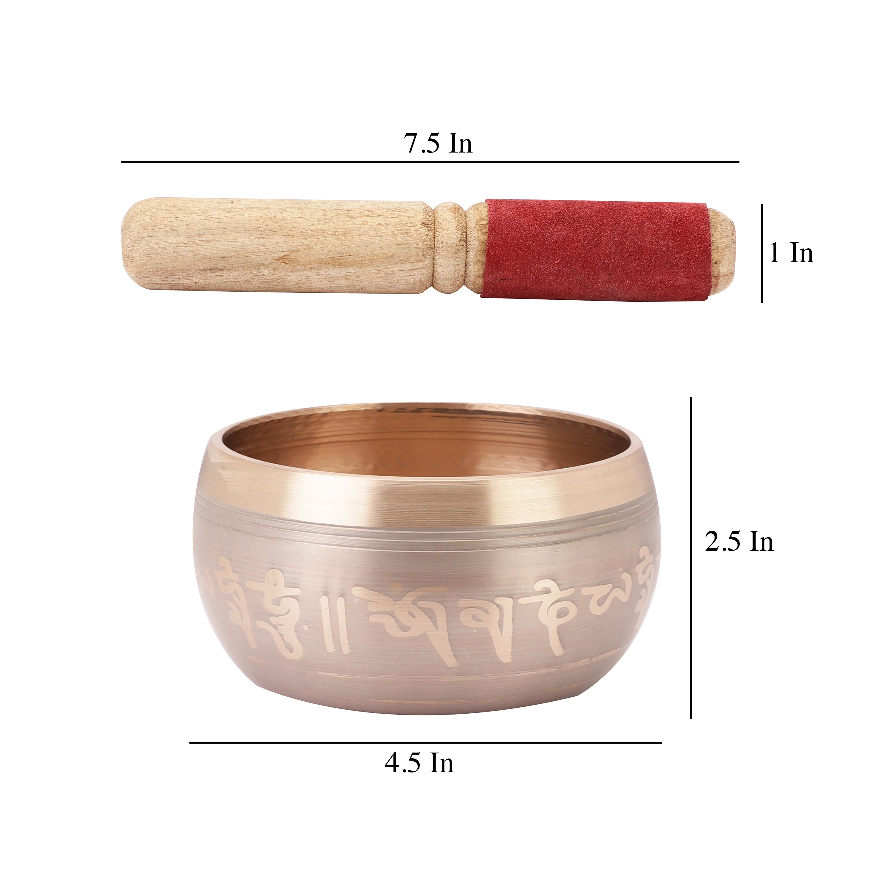 Buddha Star Carving Tibetan Singing Bowl (with stick)