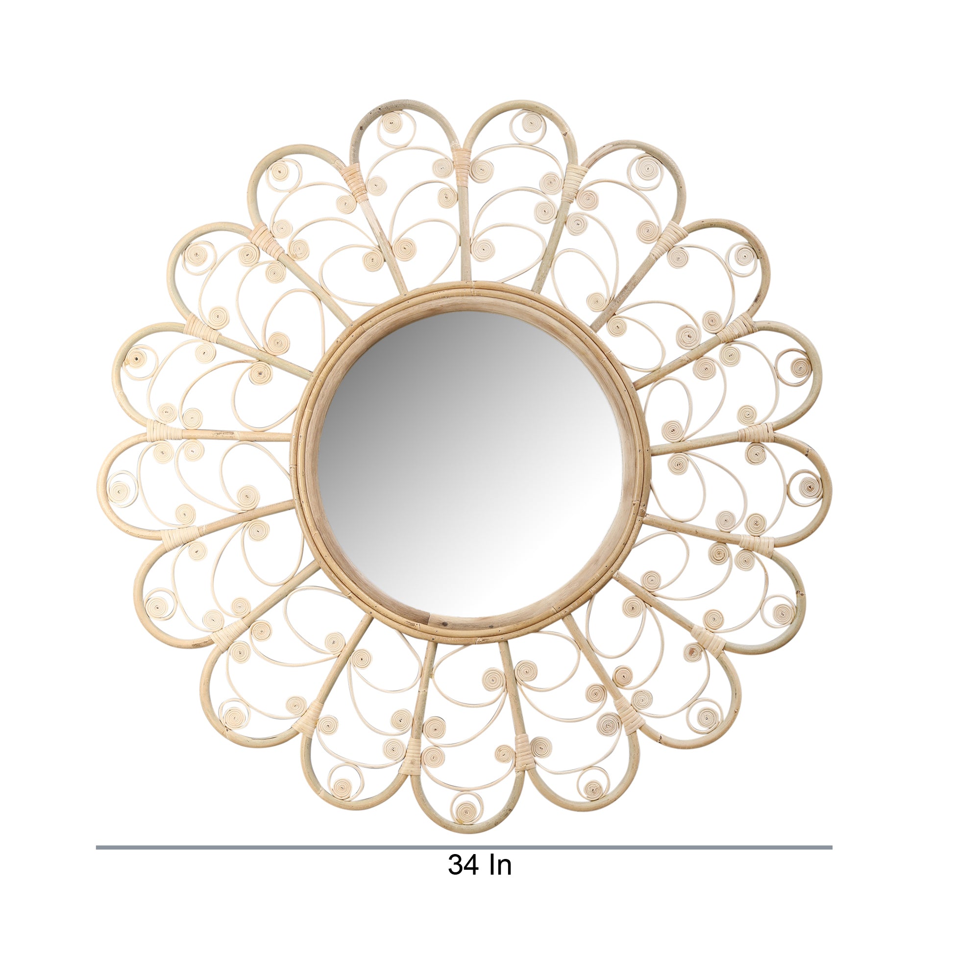 Twirly Reflections - Handcrafted Cane Wall Mirror