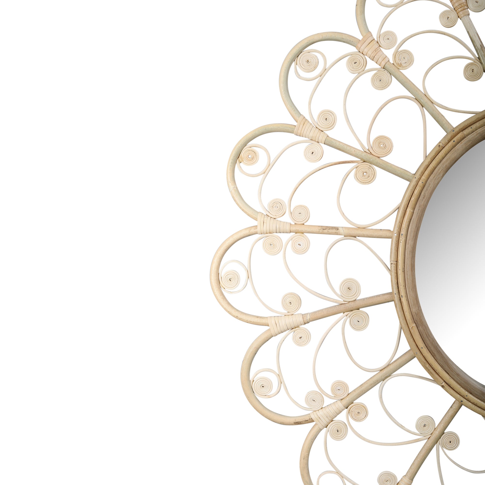 Twirly Reflections - Handcrafted Cane Wall Mirror