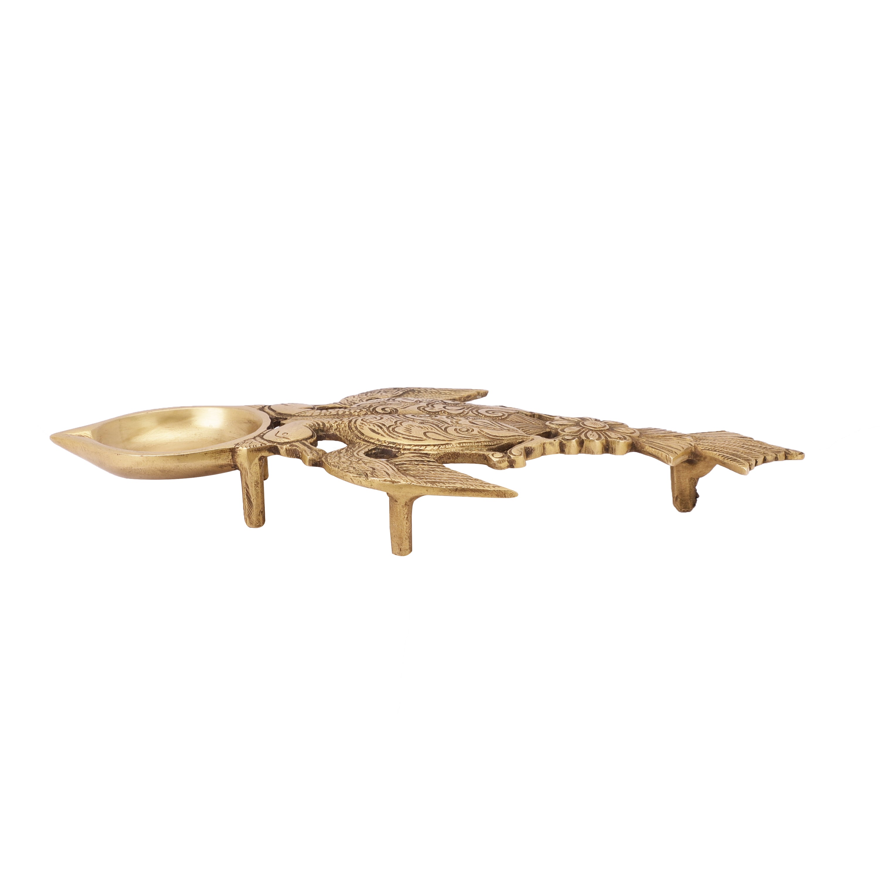 Peacock Brass Oil Lamp