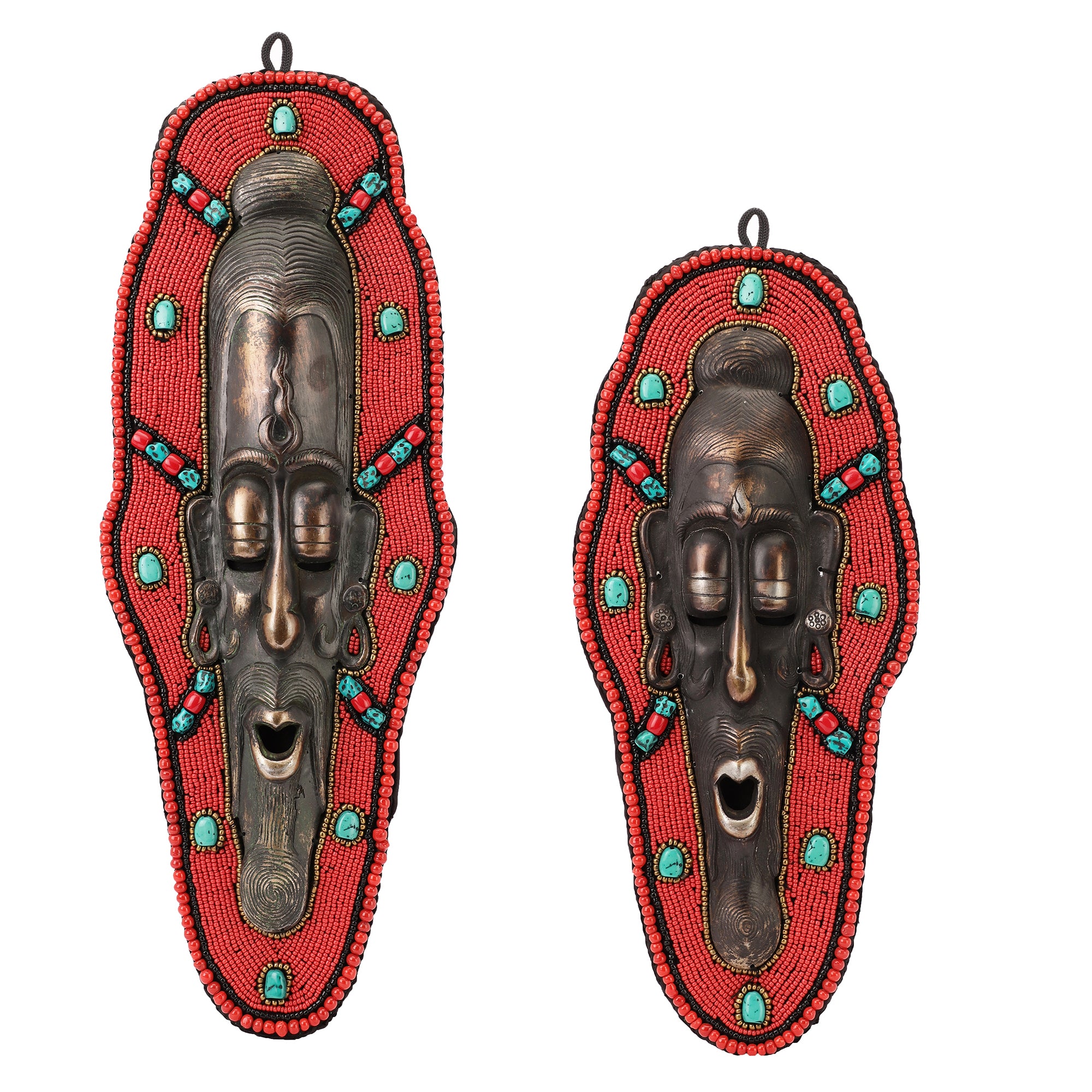 African Tribe Beads & Metal Wall Art (Single)