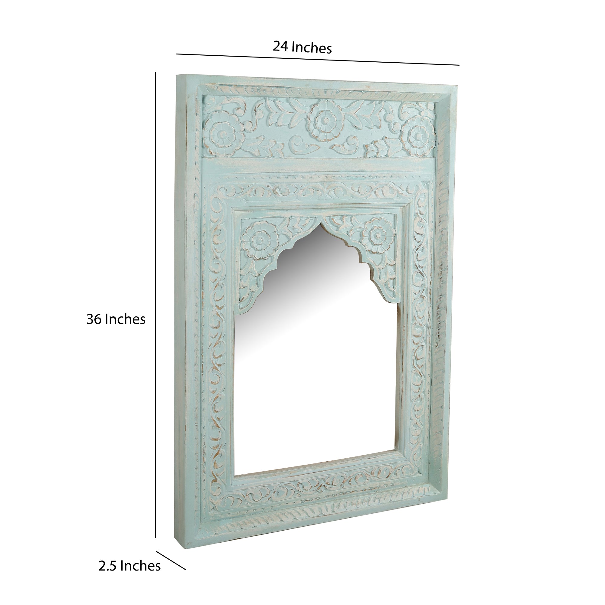 Fizaa Jharokha Blue Wall Mirror