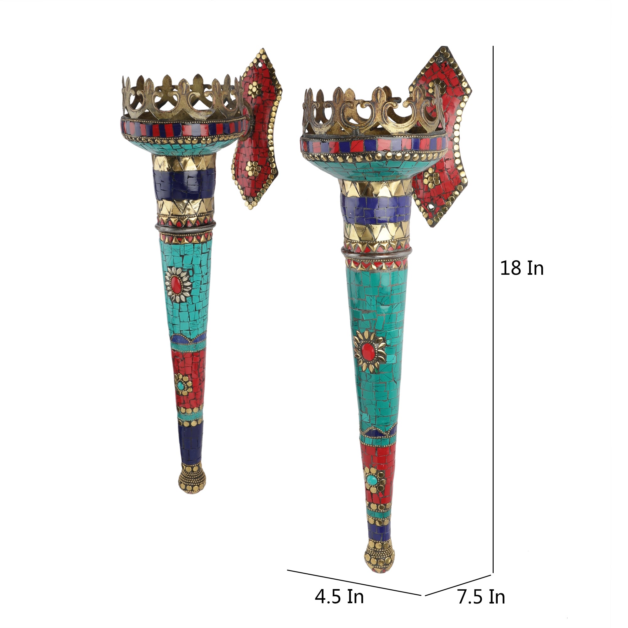 Handcrafted Stone Candle Torches (Set of 2)