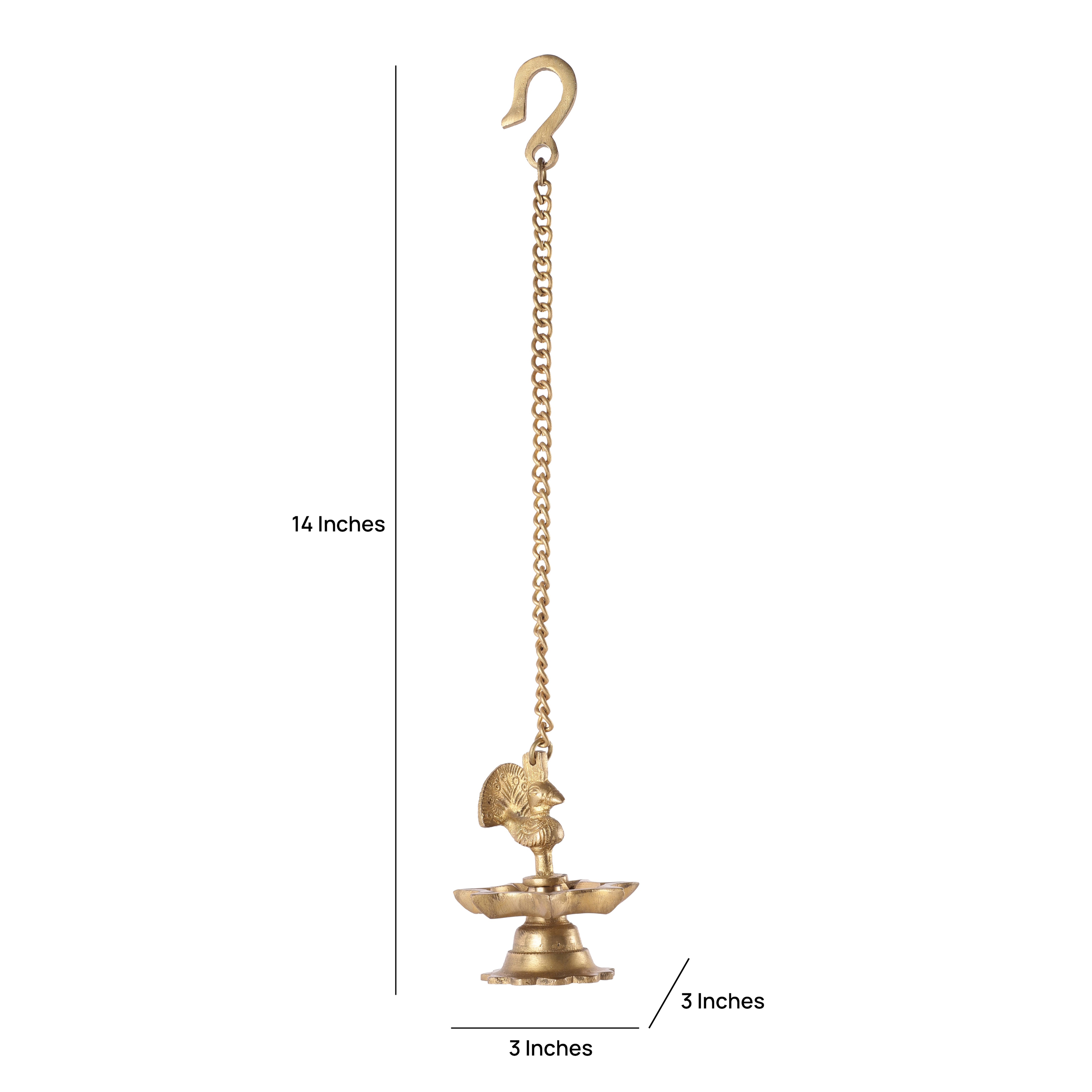Hanging Chain Peacock Oil Lamp